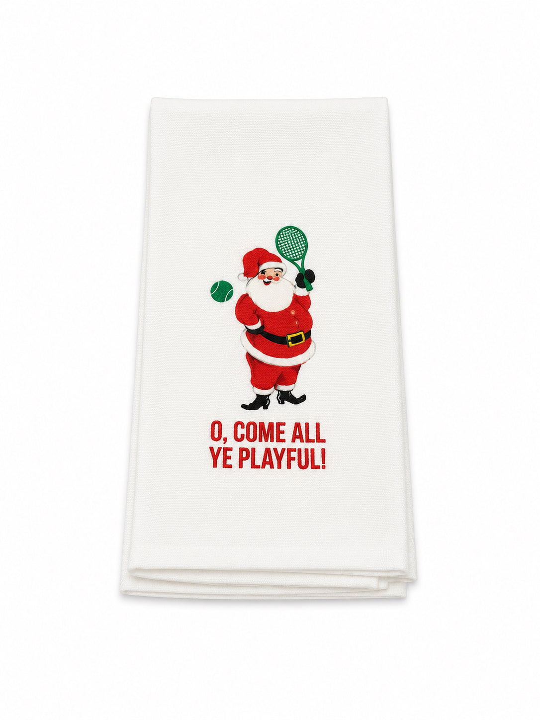 Pickleball Santa Claus Christmas Dish Towel