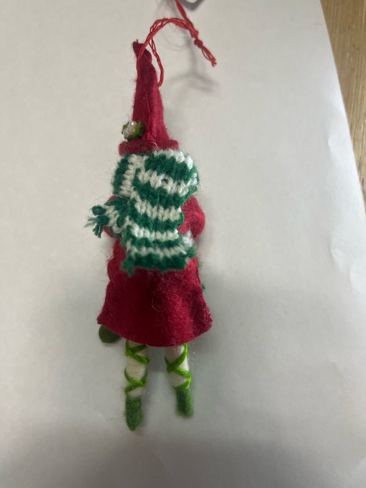 Pixie Ornament with Scarf abd Spray