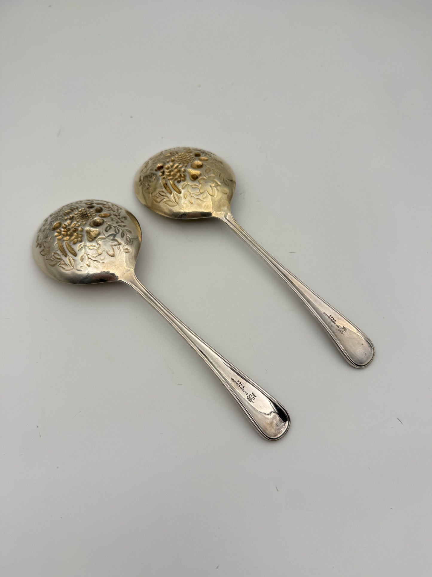 Pair Of Vintage Silverplate Serving Spoons