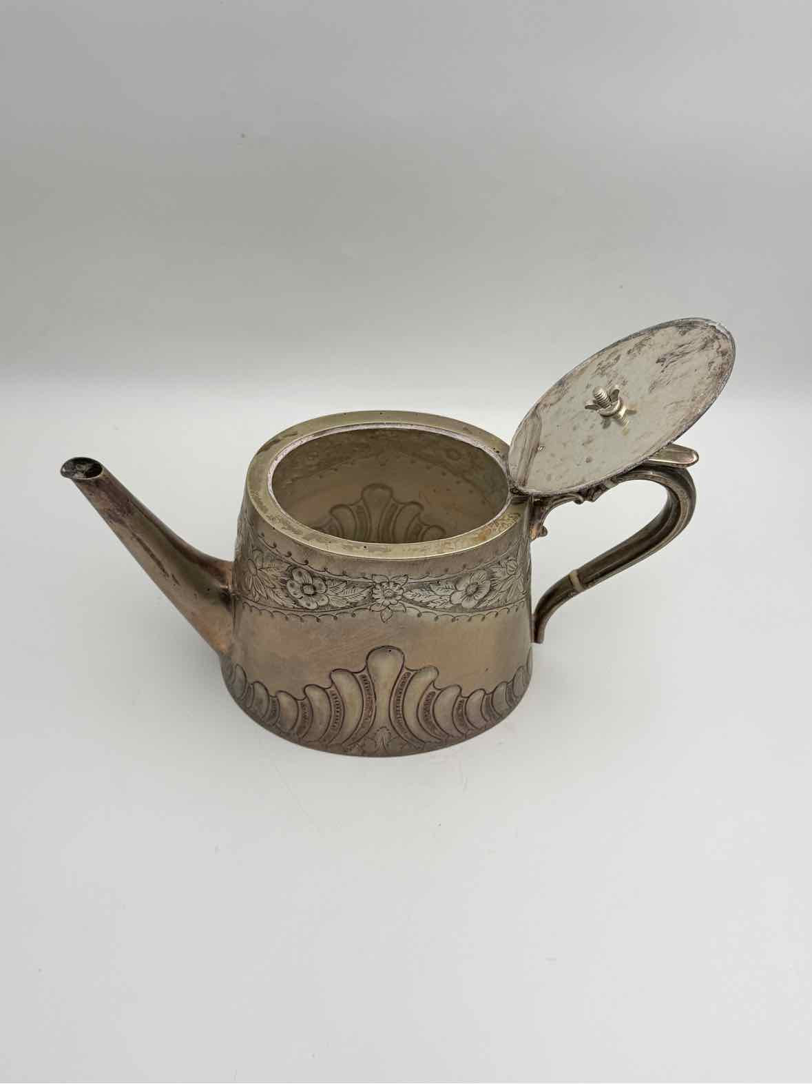 Victorian 1896 Silverplate Teapot With Bone Knob