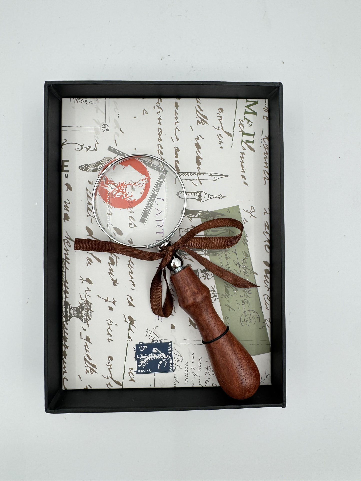 10X Rosewood Magnifier in Gift Box – Vintage-Style Handheld Magnifying Glass
