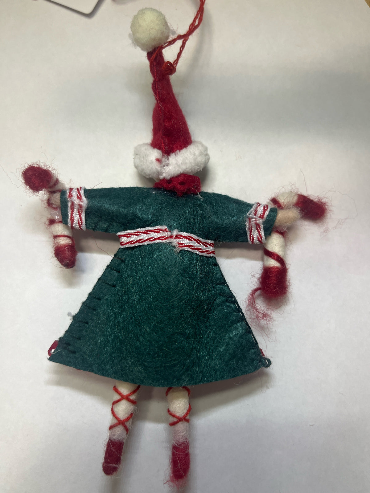 Pixie Ornament With Candy Canes