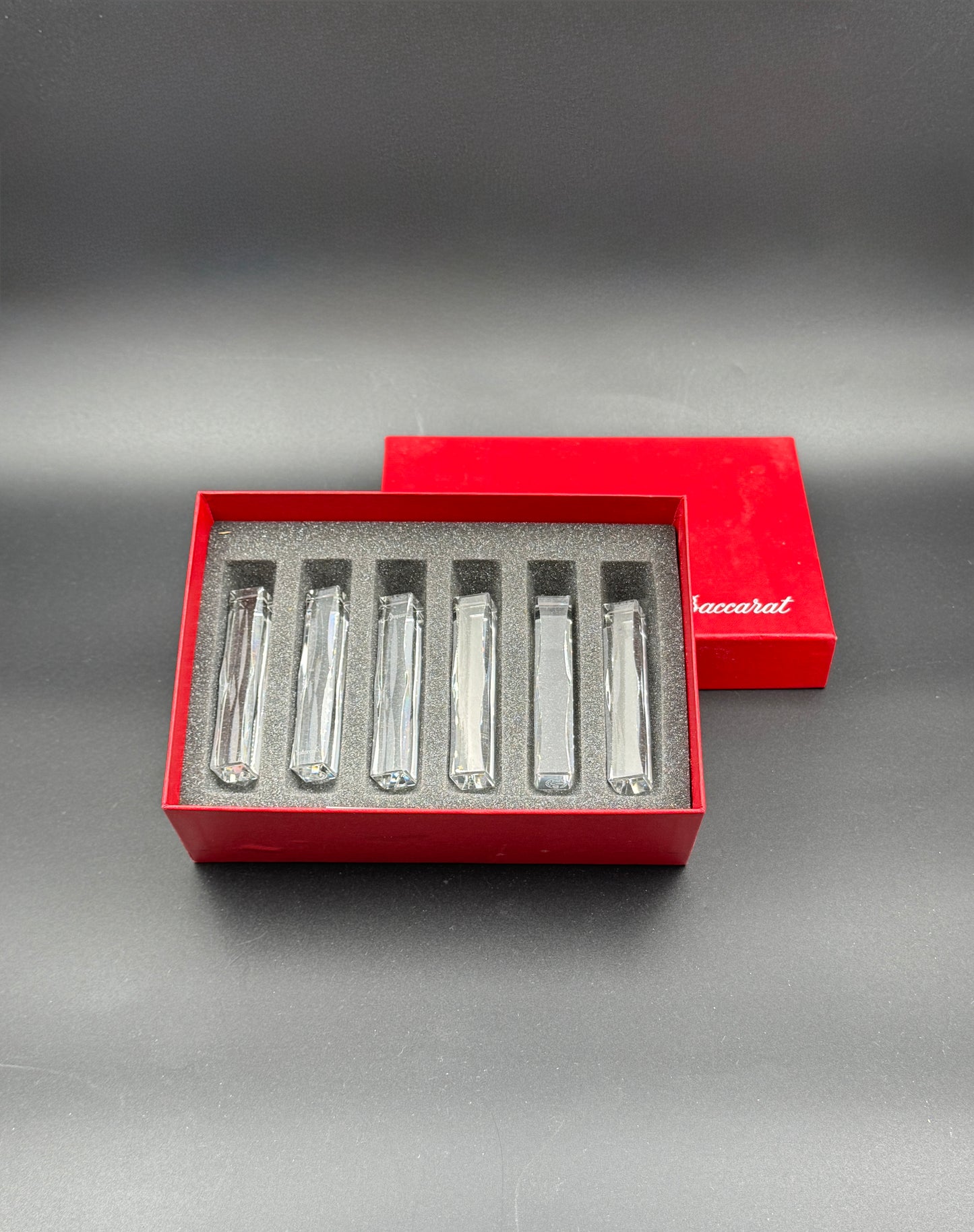 Baccarat Crystal Knife Rests – Set of 6 with Box