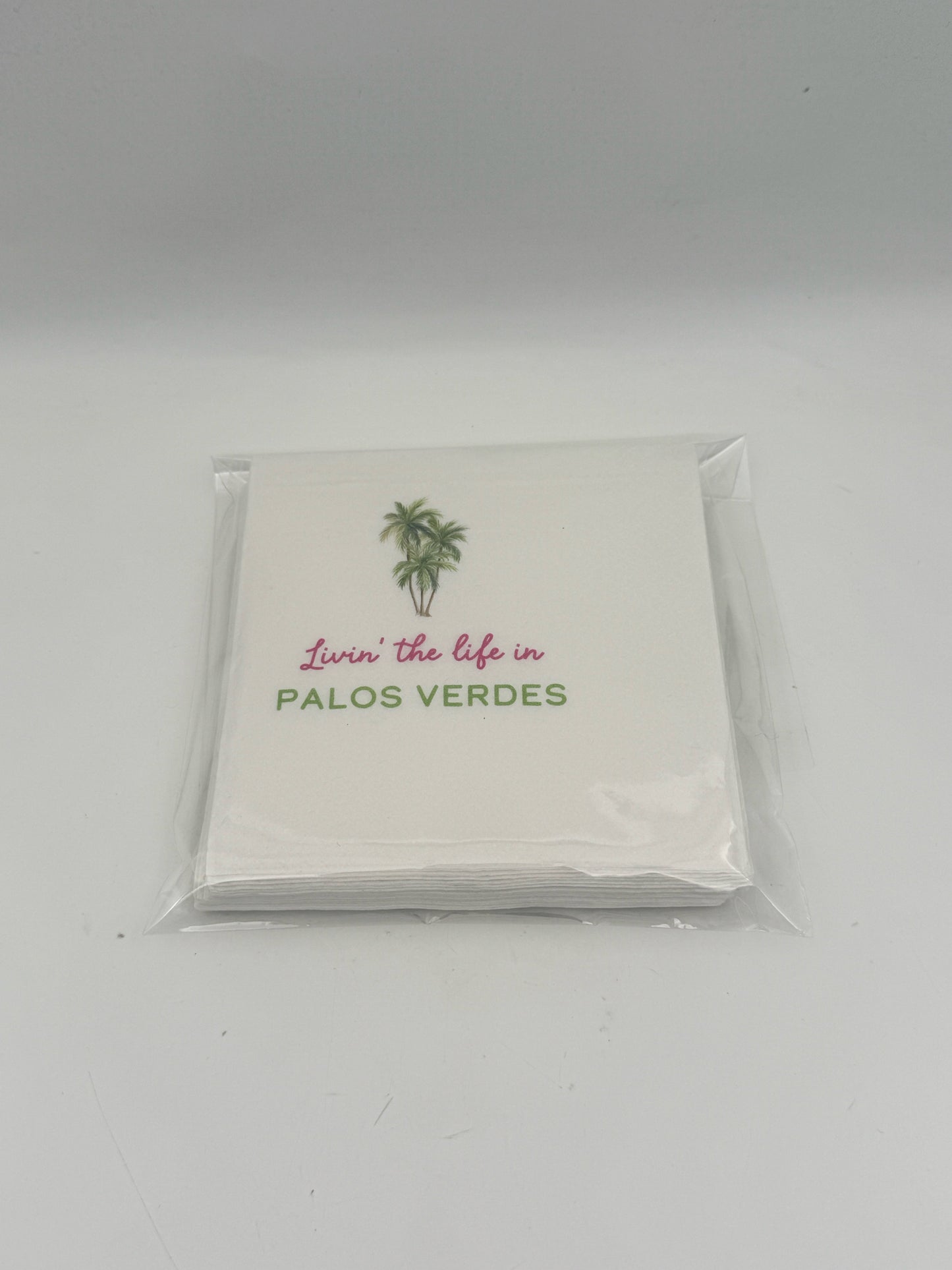 Living The Life In Palos Verdes Palm Trees Napkins