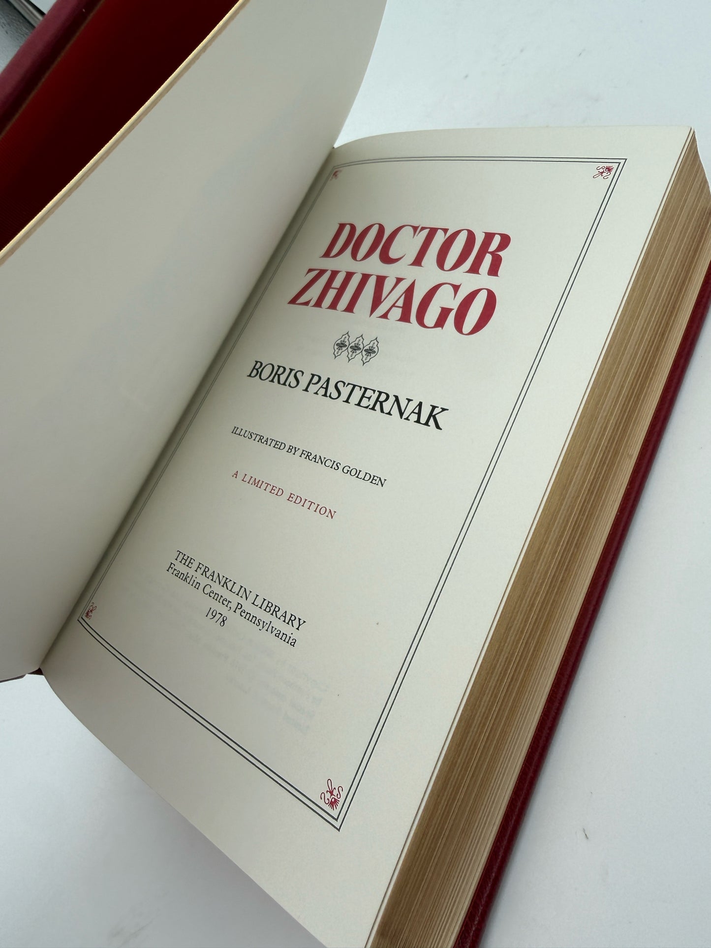 Boris Pasternak "Doctor Zhivago" Hardcover Book- Franklin Library