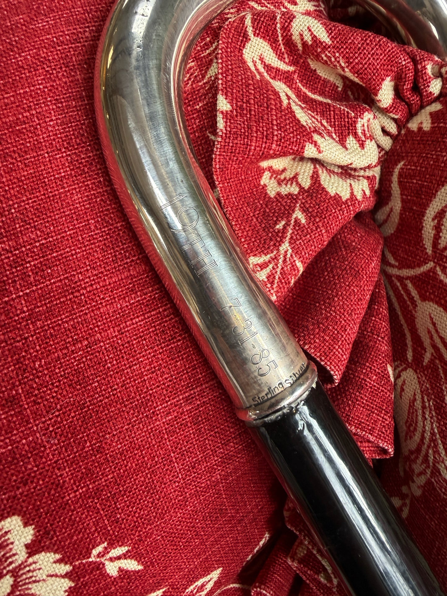 Antique Sterling Silver Handled Cane