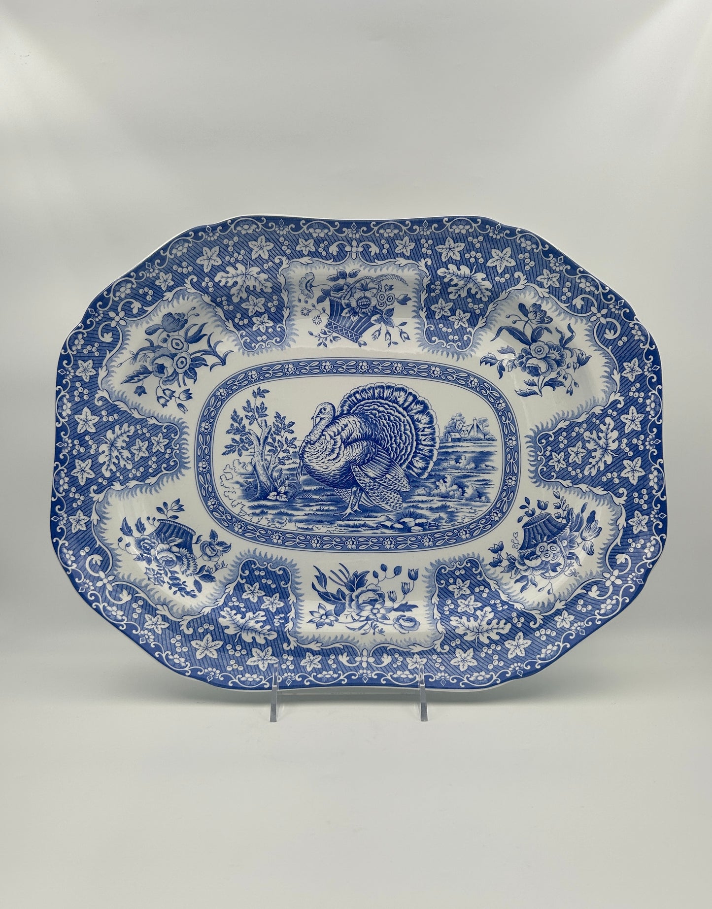Spode Blue Collection “Festival” Turkey Platter – 20th Century Classic
