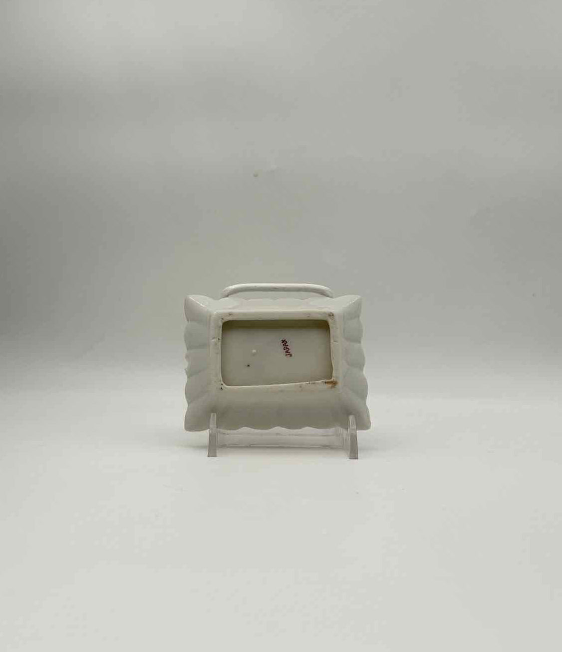 Vintage Japanese Floral Porcelain Butter Pat Dish Small Rectangular Plate
