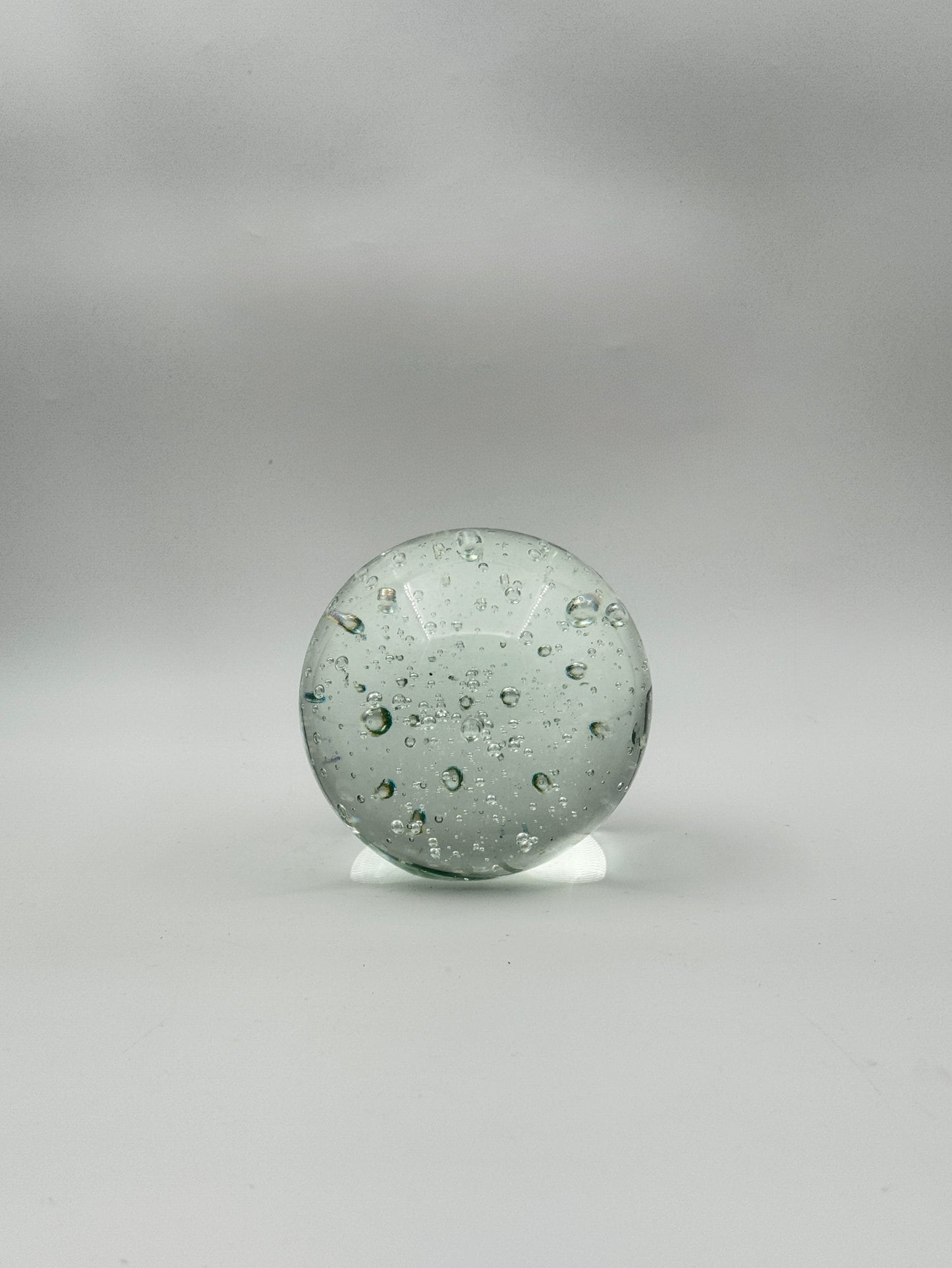 Murano Glass Paperweight – Clear with Controlled Bubbles