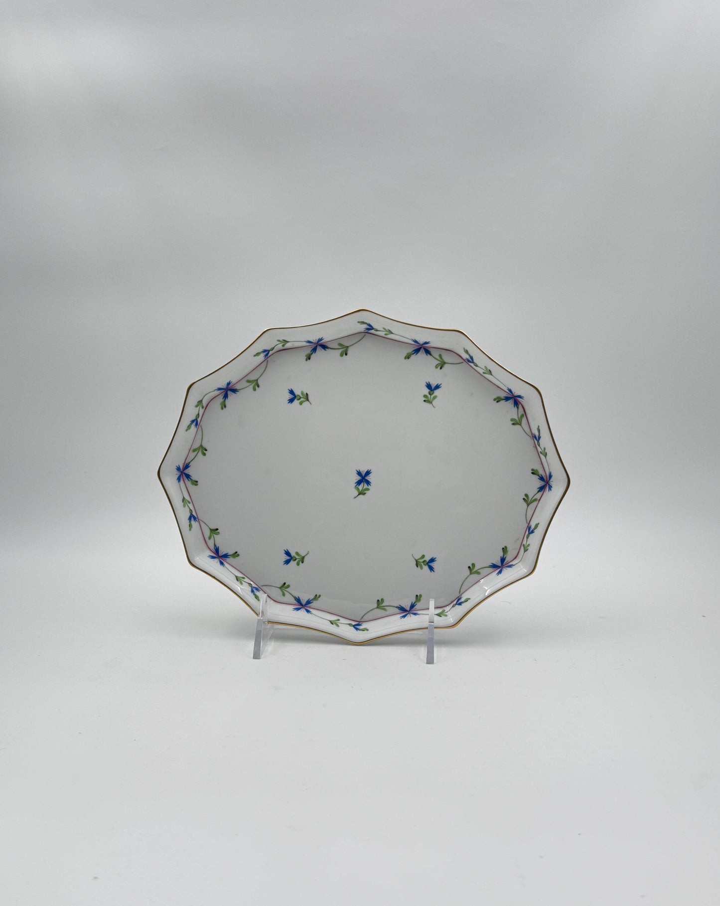 Herend Tray – Blue Garland – 12-Sided – Hungary