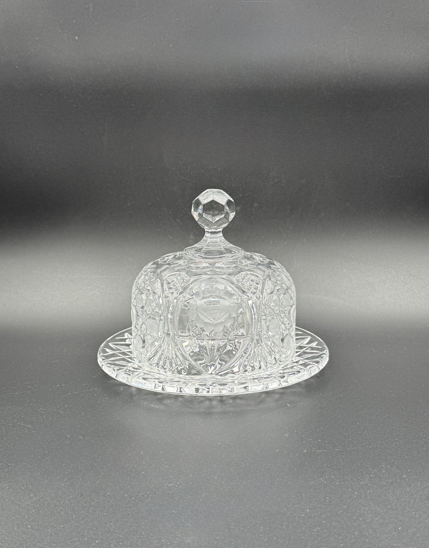 Cut Glass Domed Butter Dish