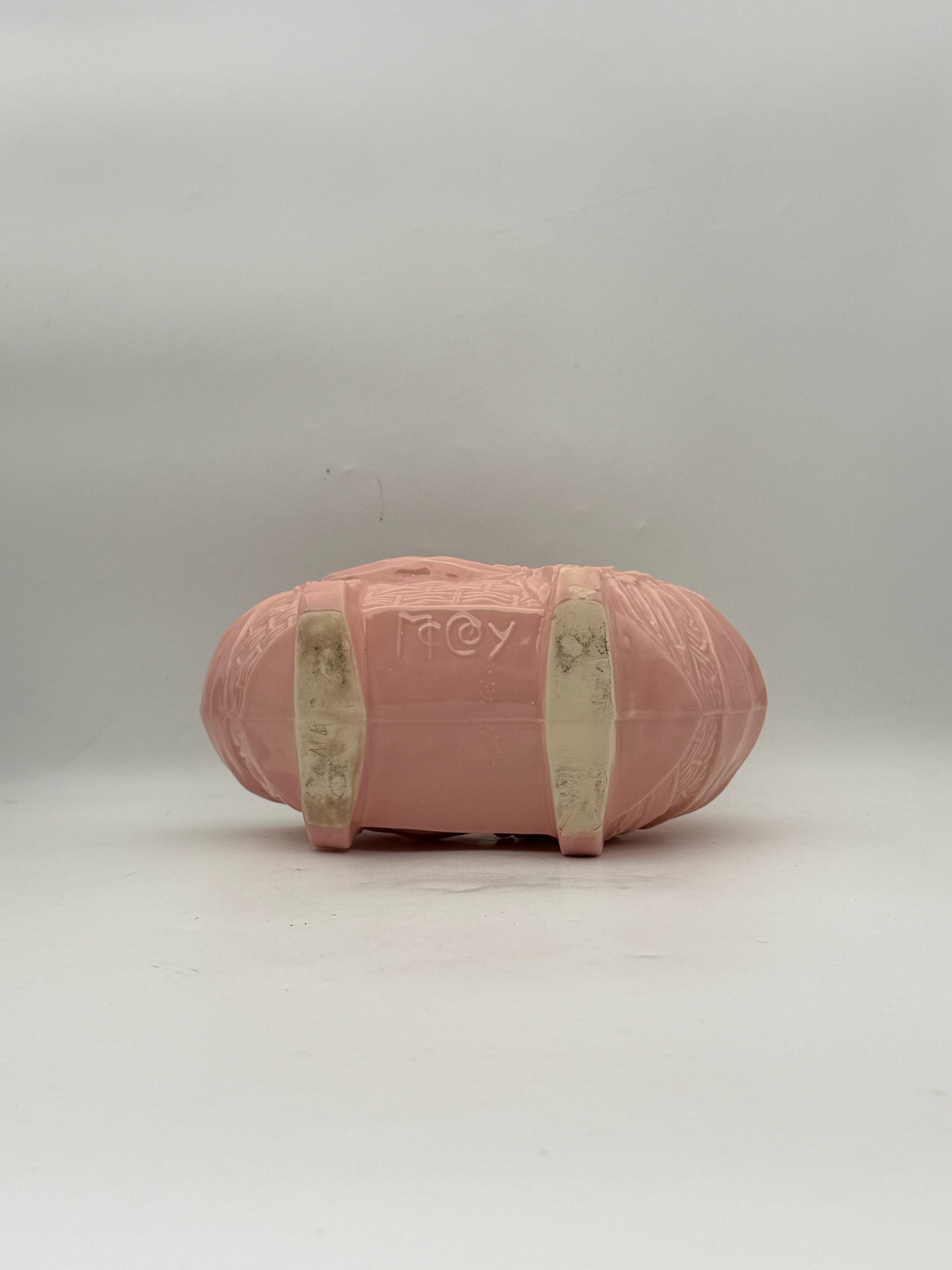 McCoy Vintage Pink Baby Cradle Planter