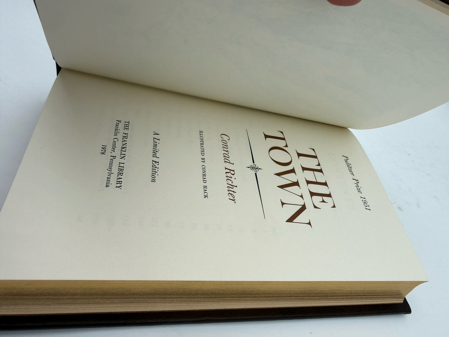 "The Town" By Conrad Richter Hardcover Book- Franklin Library