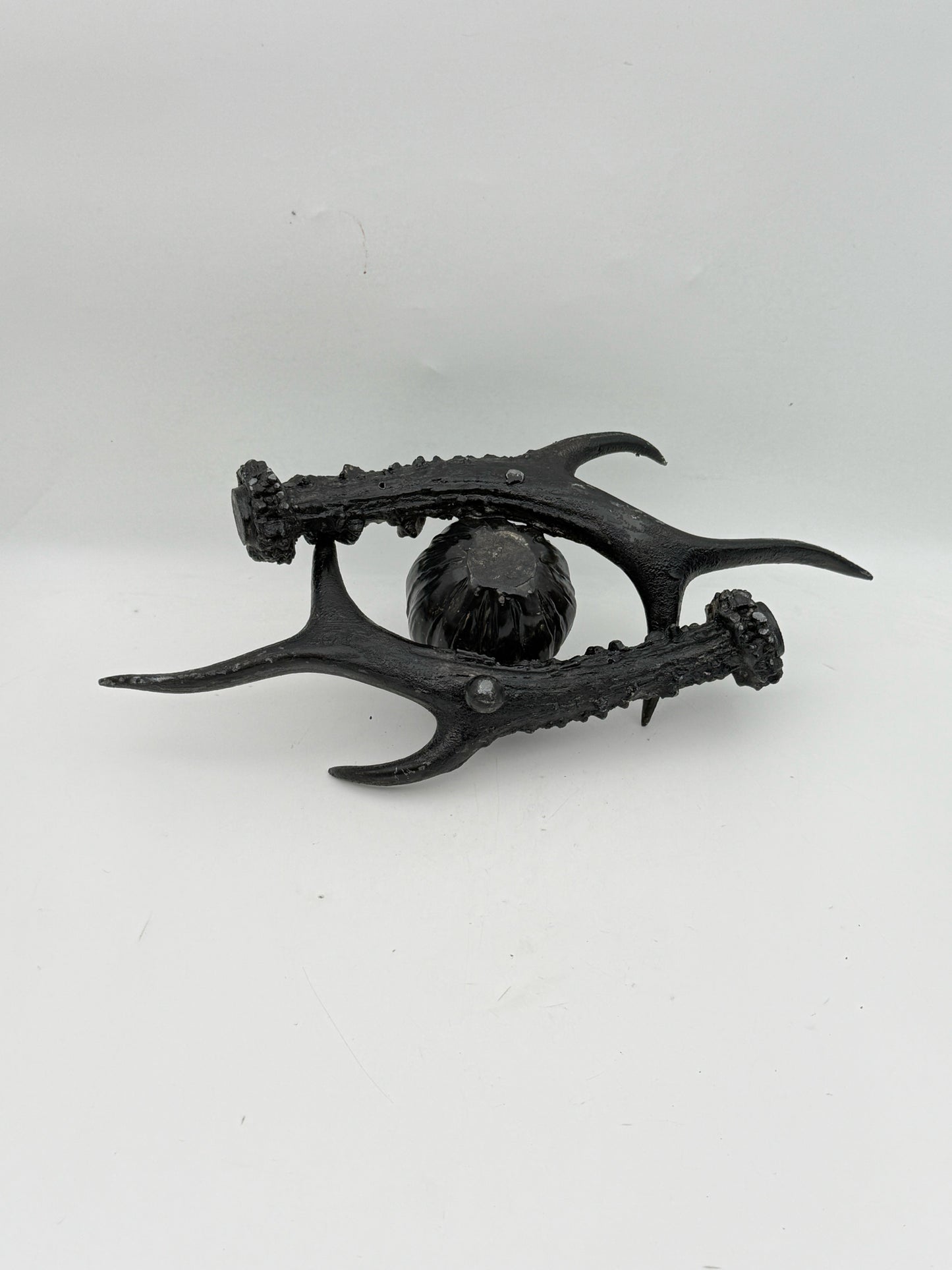 Vintage Figural Antler And Artichoke Inkwell