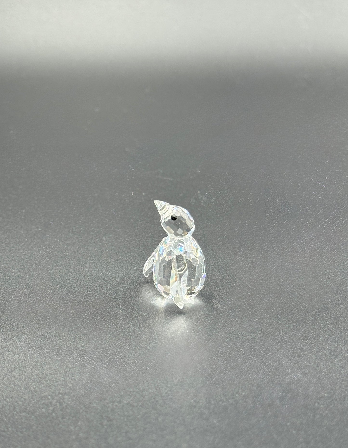 Swarovski Mini Crystal Penguin Figurine – Faceted Clear Glass