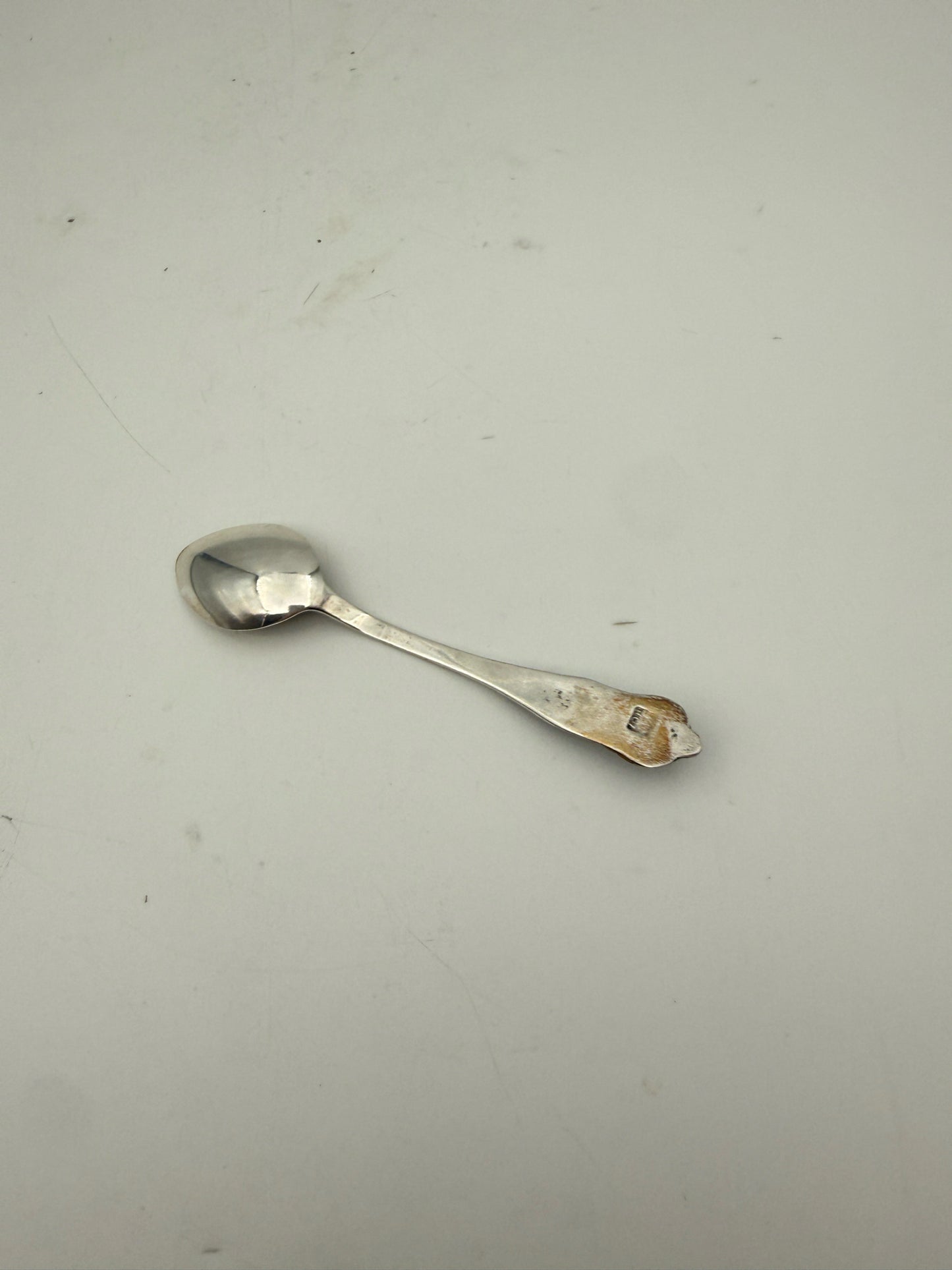 Continental Silver Coffee Spoon With Floral Handle