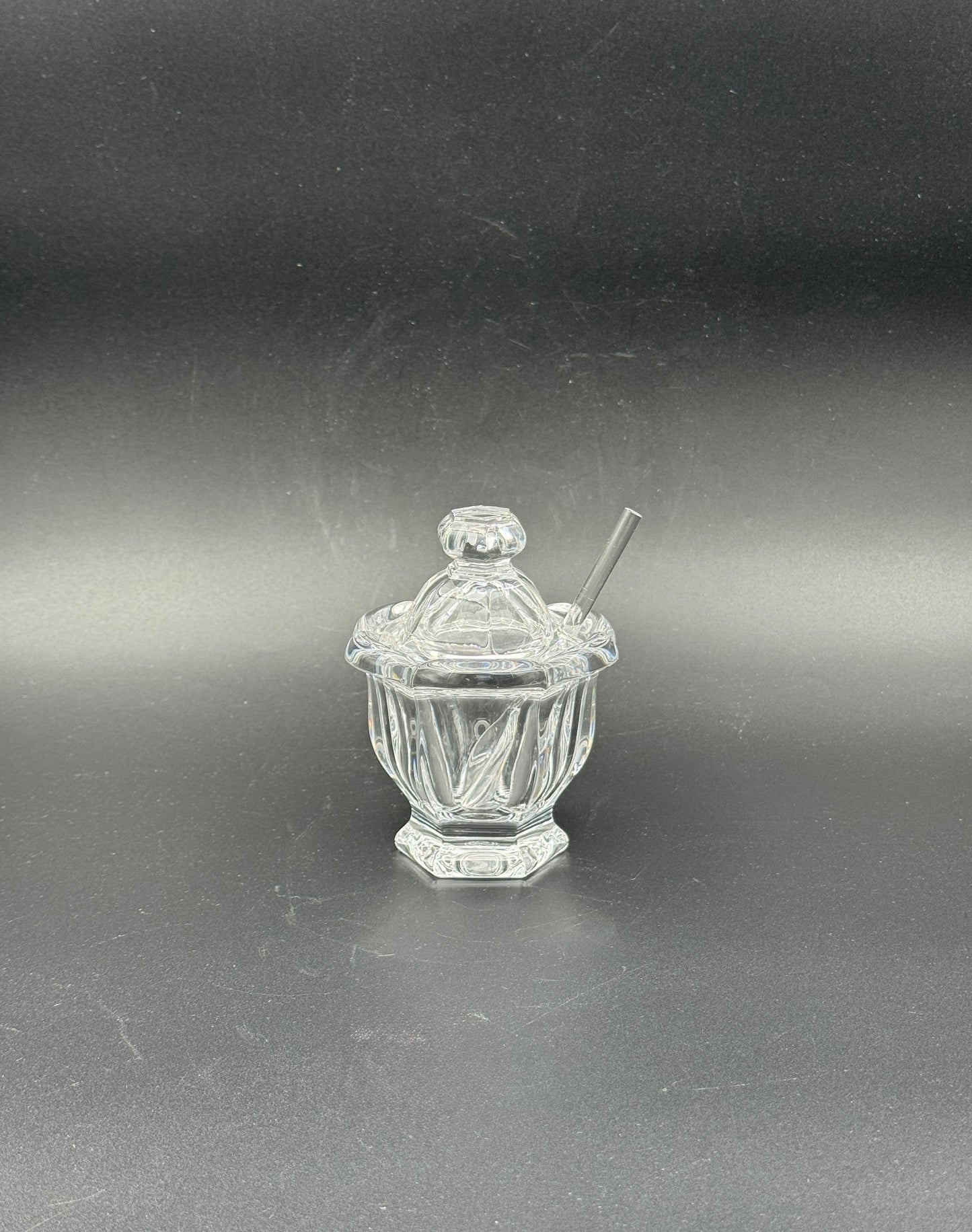 Baccarat "Harcourt Missouri" Crystal Jam Jar with Spoon – France