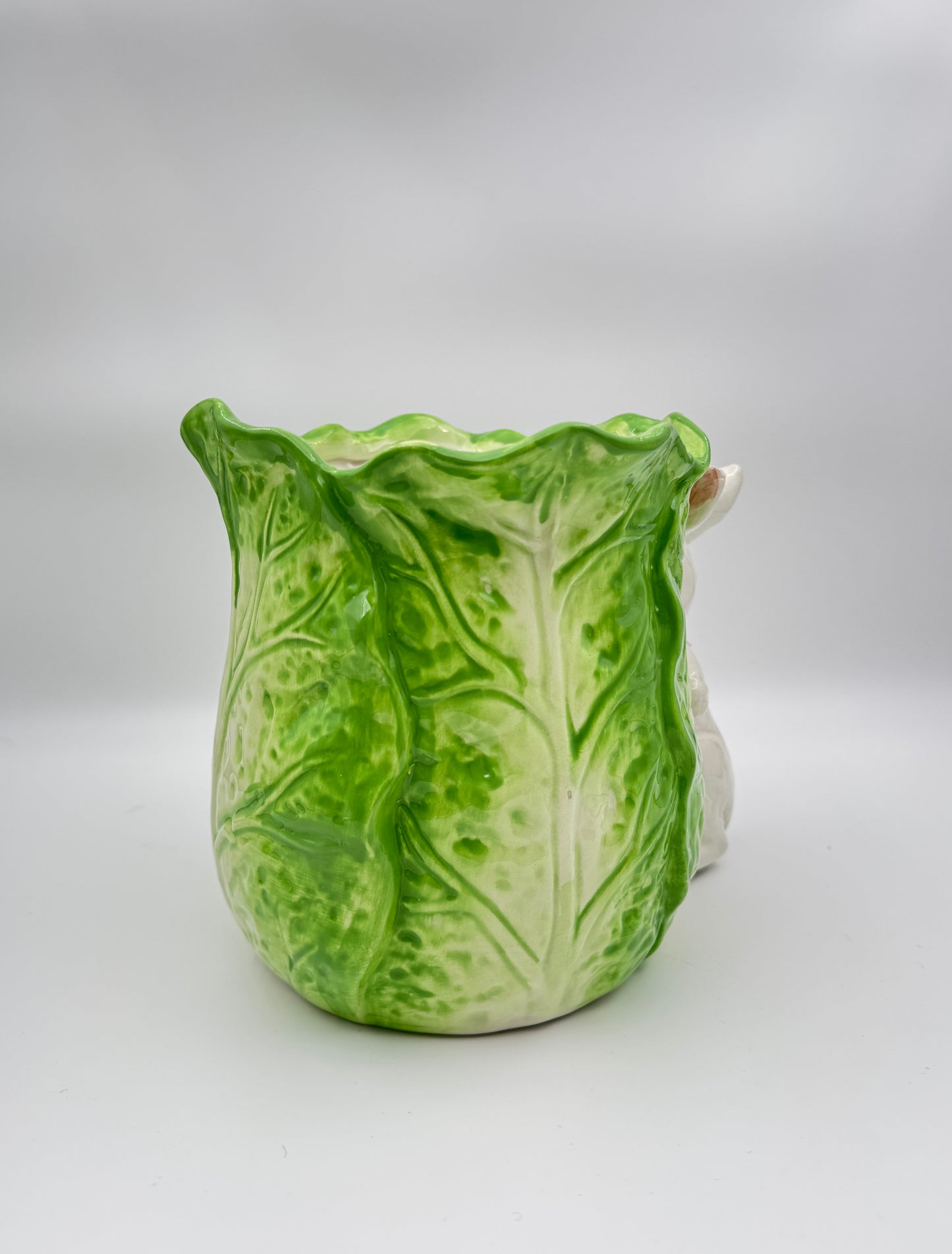Raz Imports 2024 The Carrot Patch 9" Green Cabbage Container with Bunny – Charming Easter Decor