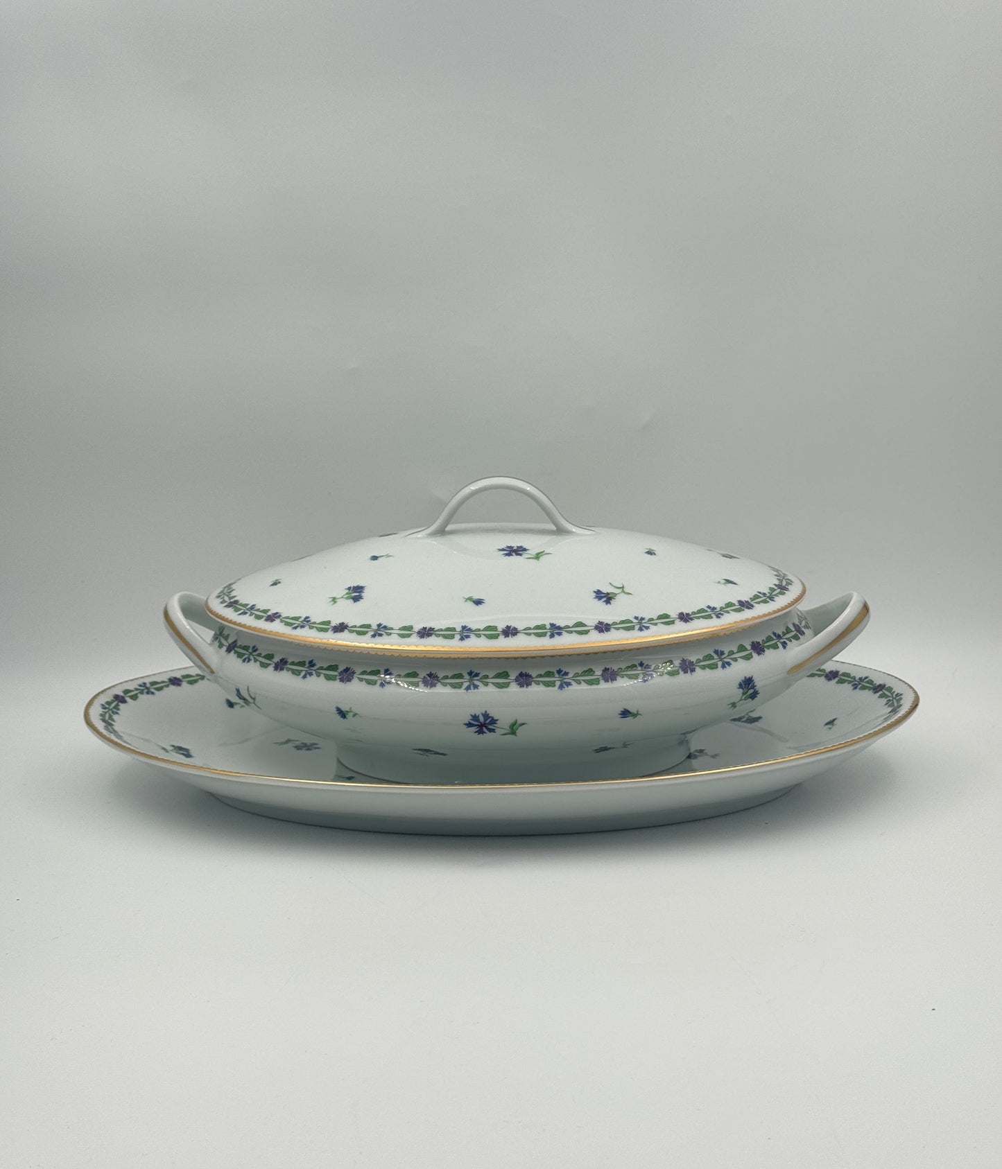 Tiffany & Co. Limoges France Covered Tureen with Underplate – “Villandry”
