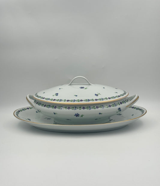 Tiffany & Co. Limoges France Covered Tureen with Underplate – “Villandry”