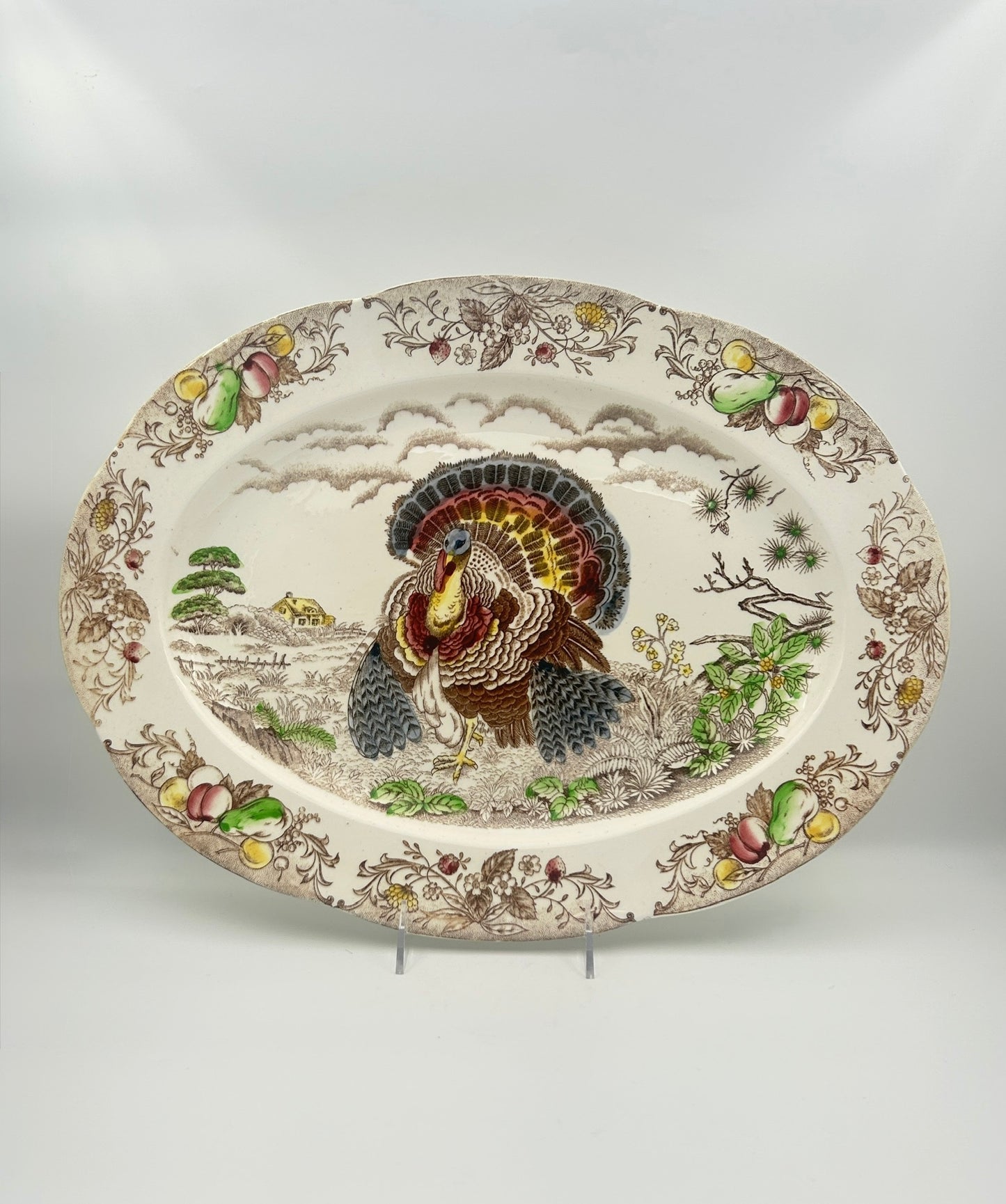 Turkey Platter – Unmarked – Possibly English Ironstone