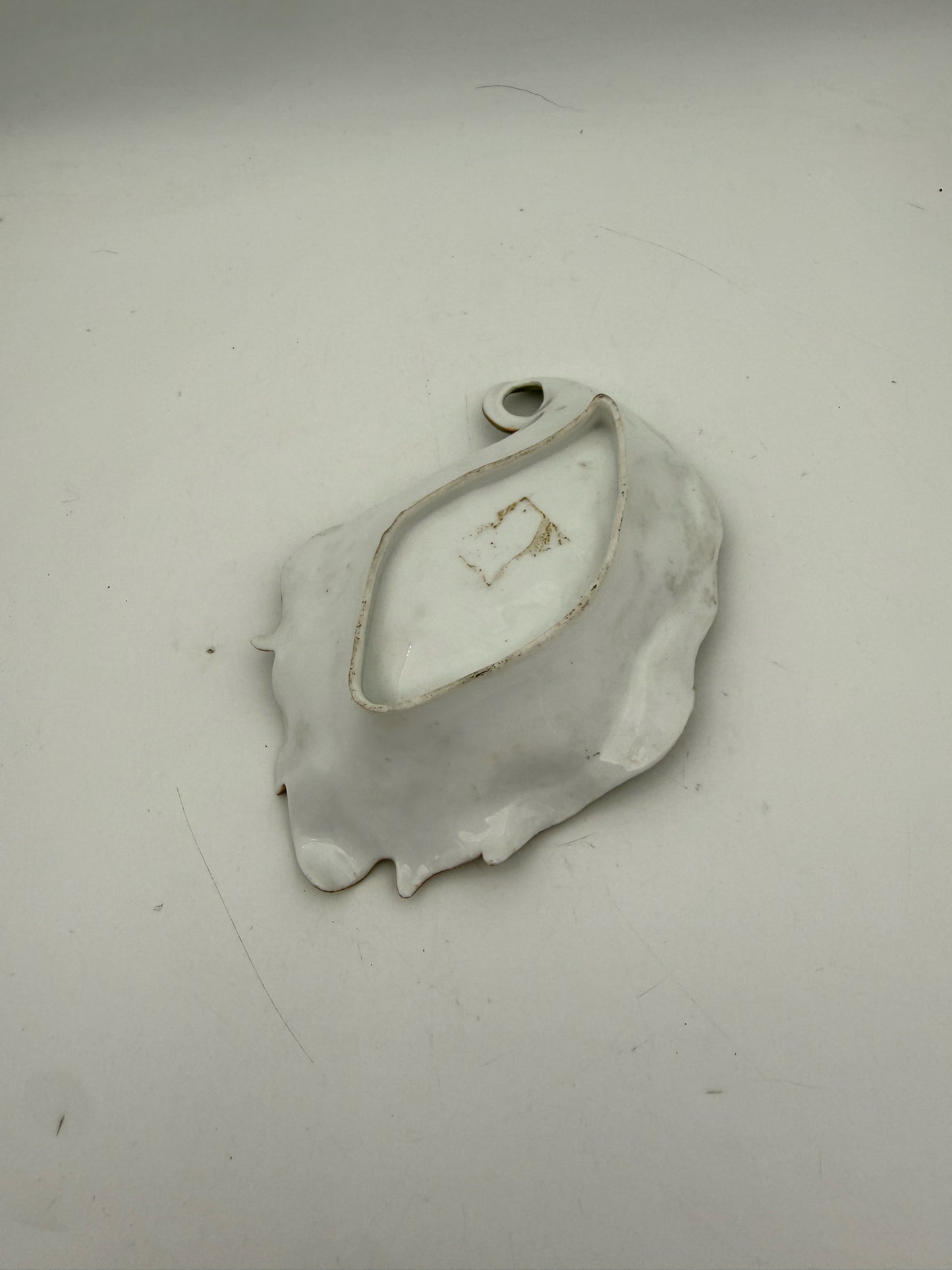 Handpainted Green Leaf Trinket Dish