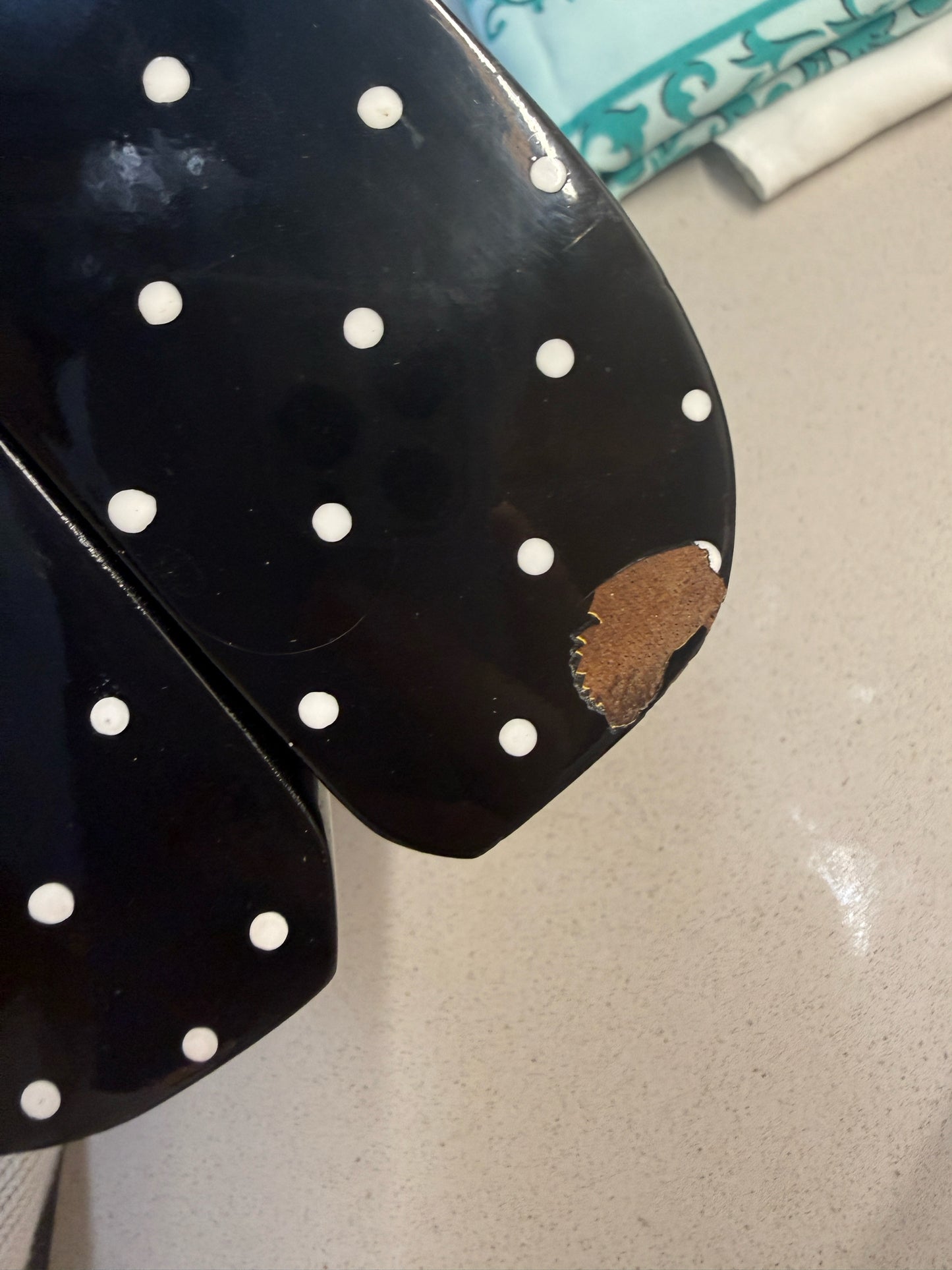 Timmy Woods Polkadot Shoe Purse With Pearl Handle