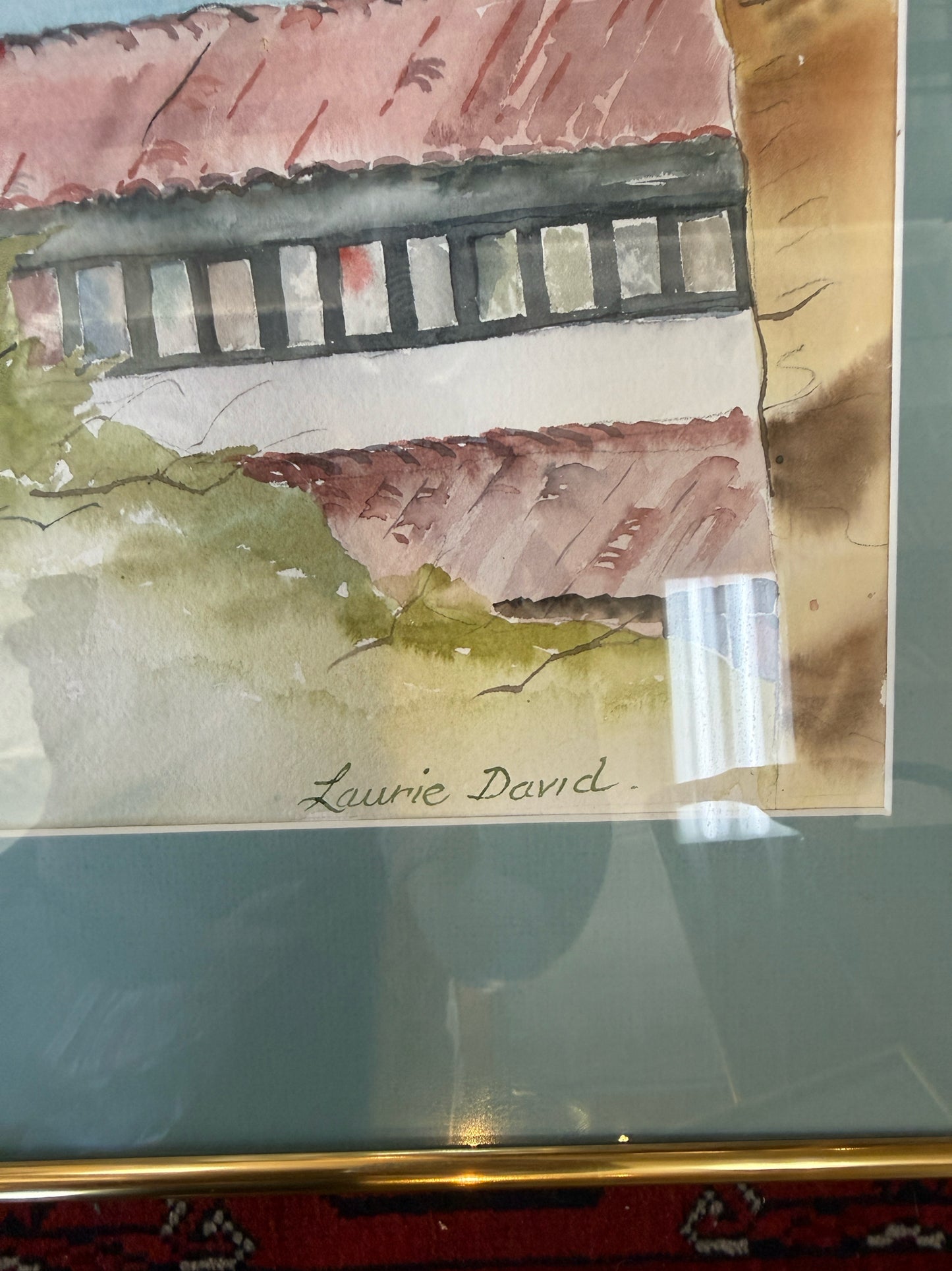 Palos Verdes California Historic Building Framed Watercolor