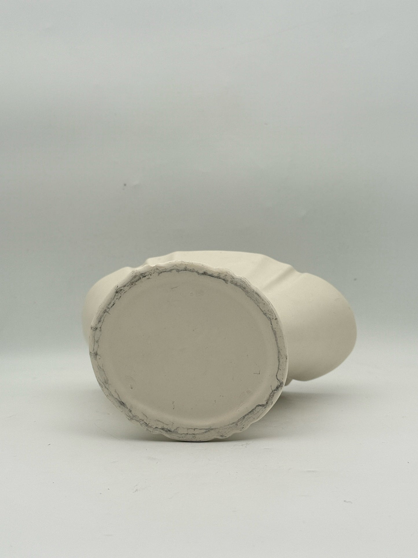 Vintage Mid Century Style White Fan Vase