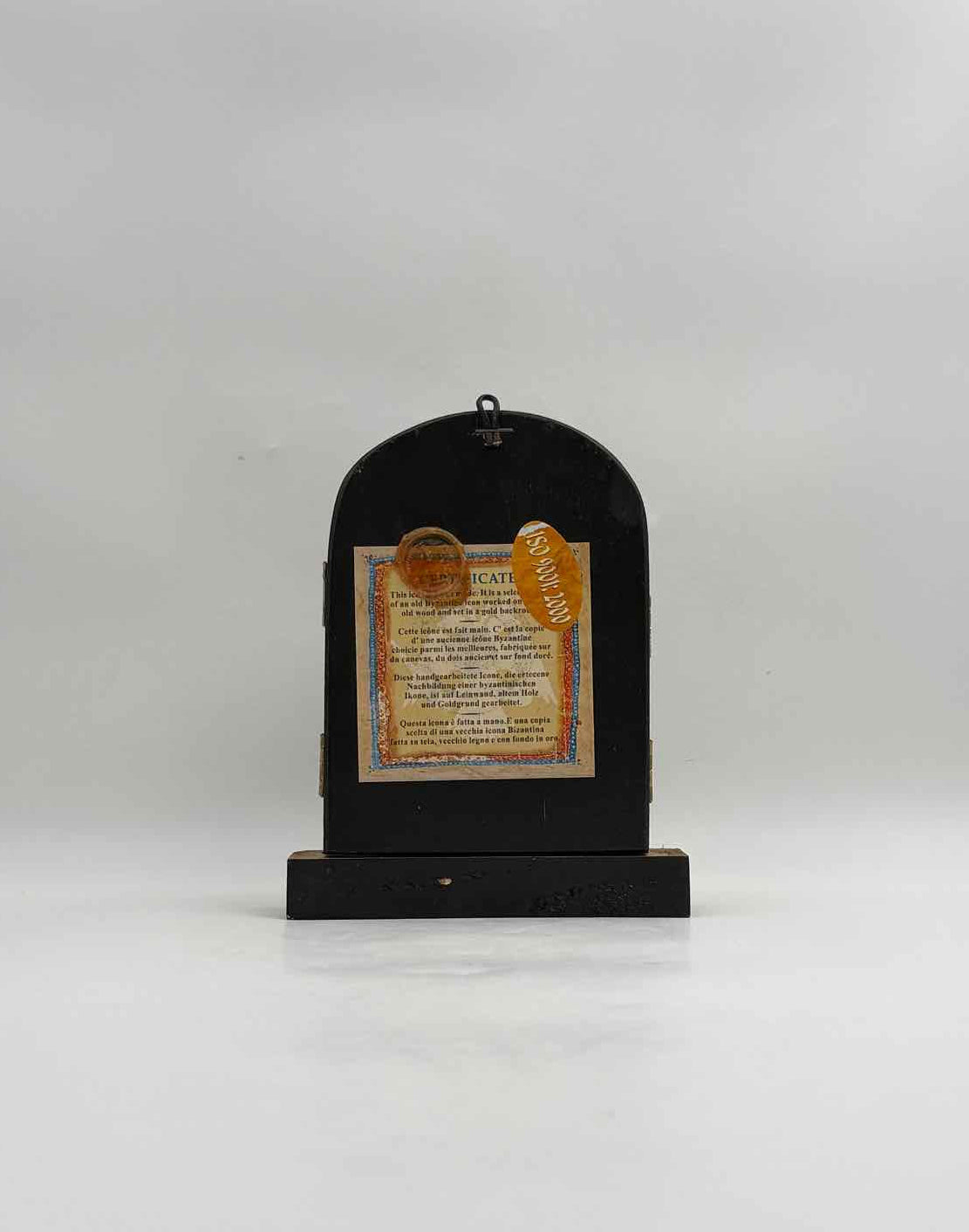 Vintage Carved Wood Gilt Madonna Byzantine Style Triptych Icon Art