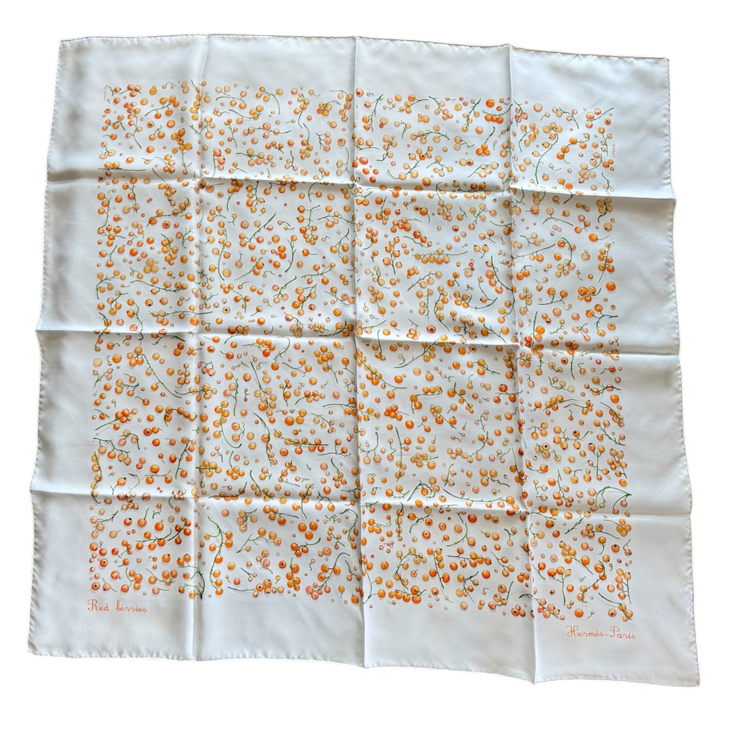 Hermès Silk Scarf “Red Berries” by Leigh P. Cooke – 35" Carre