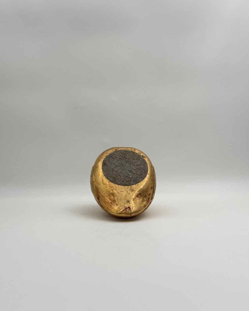 Vintage Mid Century Gold Leaf Owl Figurines Mama Baby Owl Set Decor