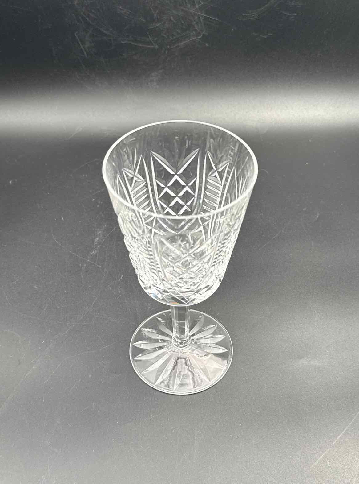 Waterford Clare Crystal Water Goblets Set of 5 Cut Crystal Stemware