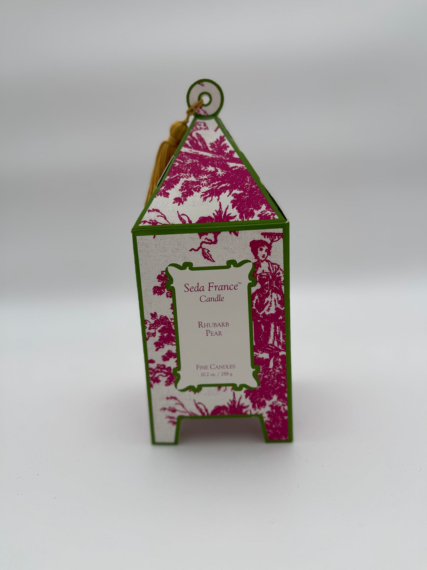 Seda France Rhubarb Pear Classic Toile Pagoda Box Candle – 10 oz
