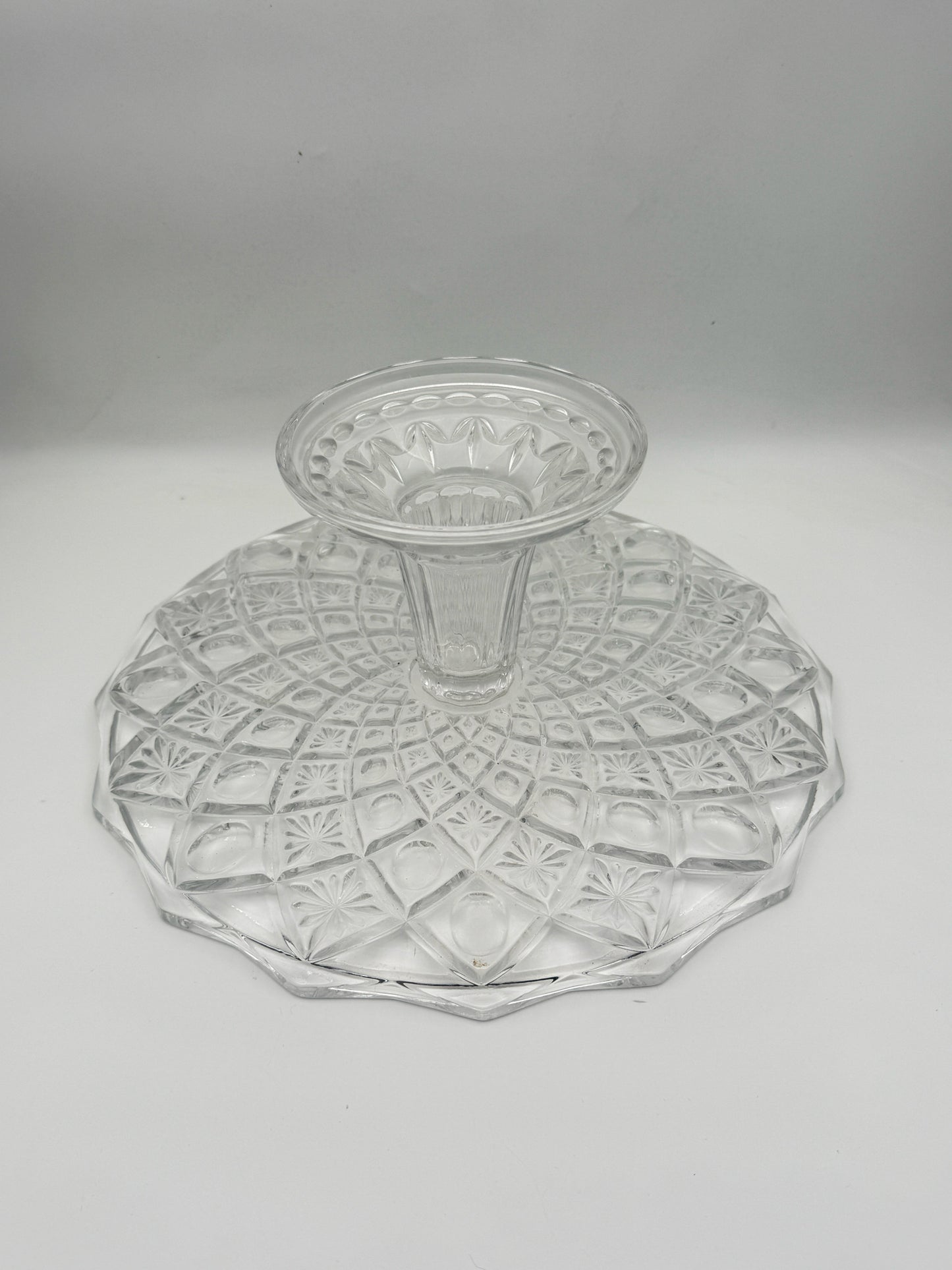 Vintage Crystal Glads Pedestal Cake Plate