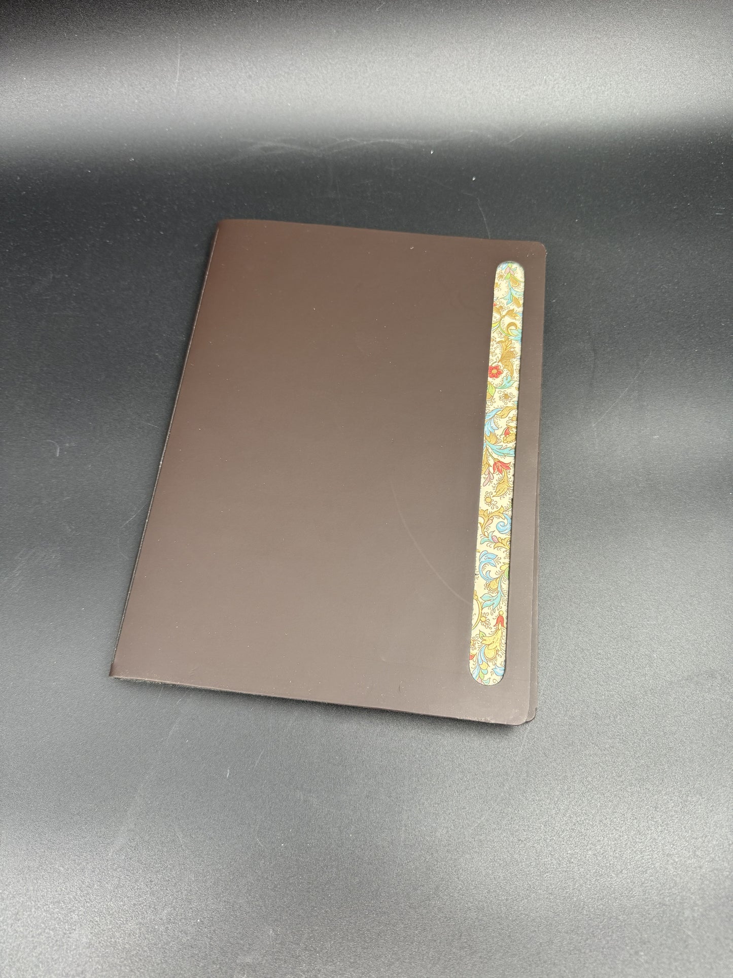San Lorenzo Italian Notepad Folder – Brown Cover with Decorative Marbled Trim – Eco-Friendly Design
