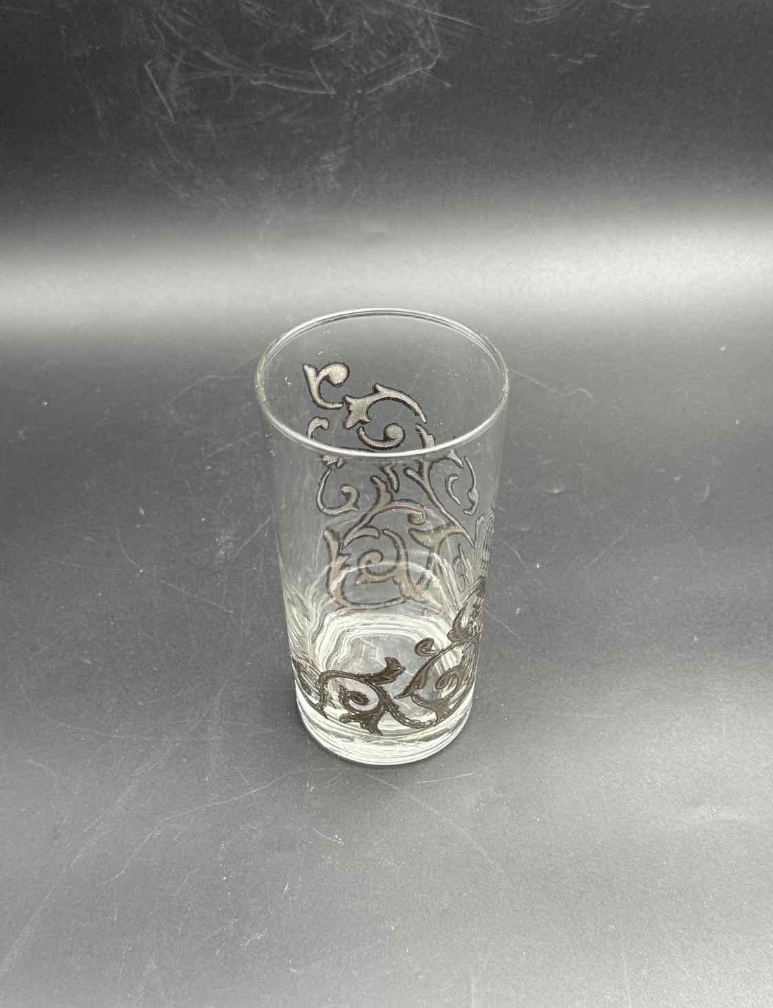 Vintage Libbey Highball Glasses Scroll Overlay Set of 6 Barware