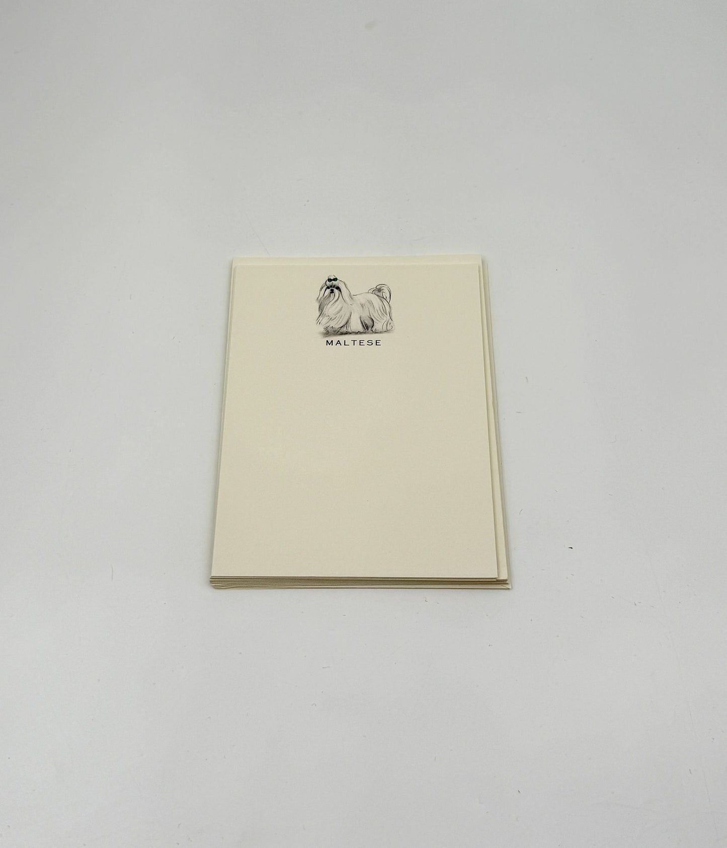 Dog Notecards – Maltese Set of 6 by Fable & Sage with Envelopes