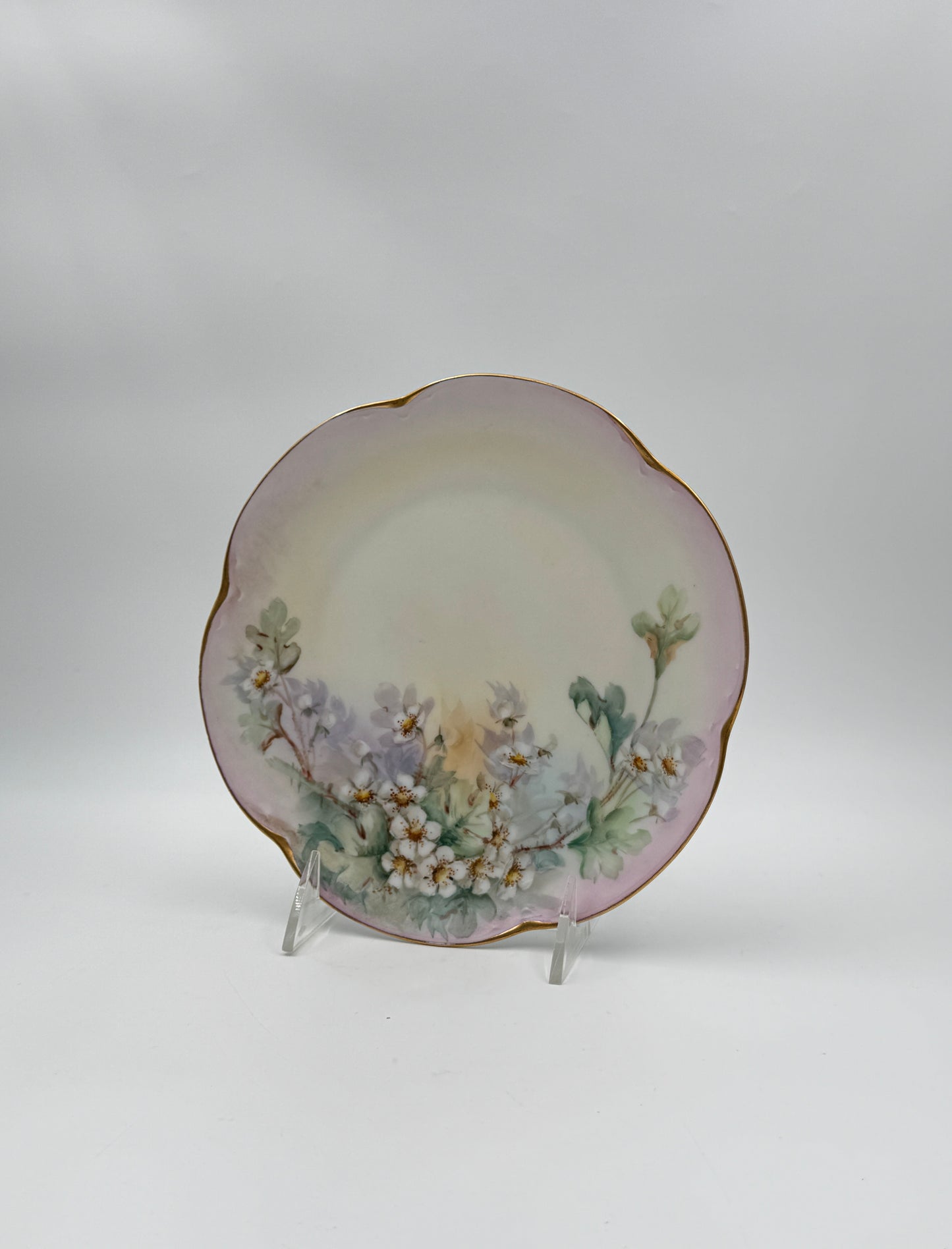 Hand-Painted Floral Plate – Signed A. Haynes