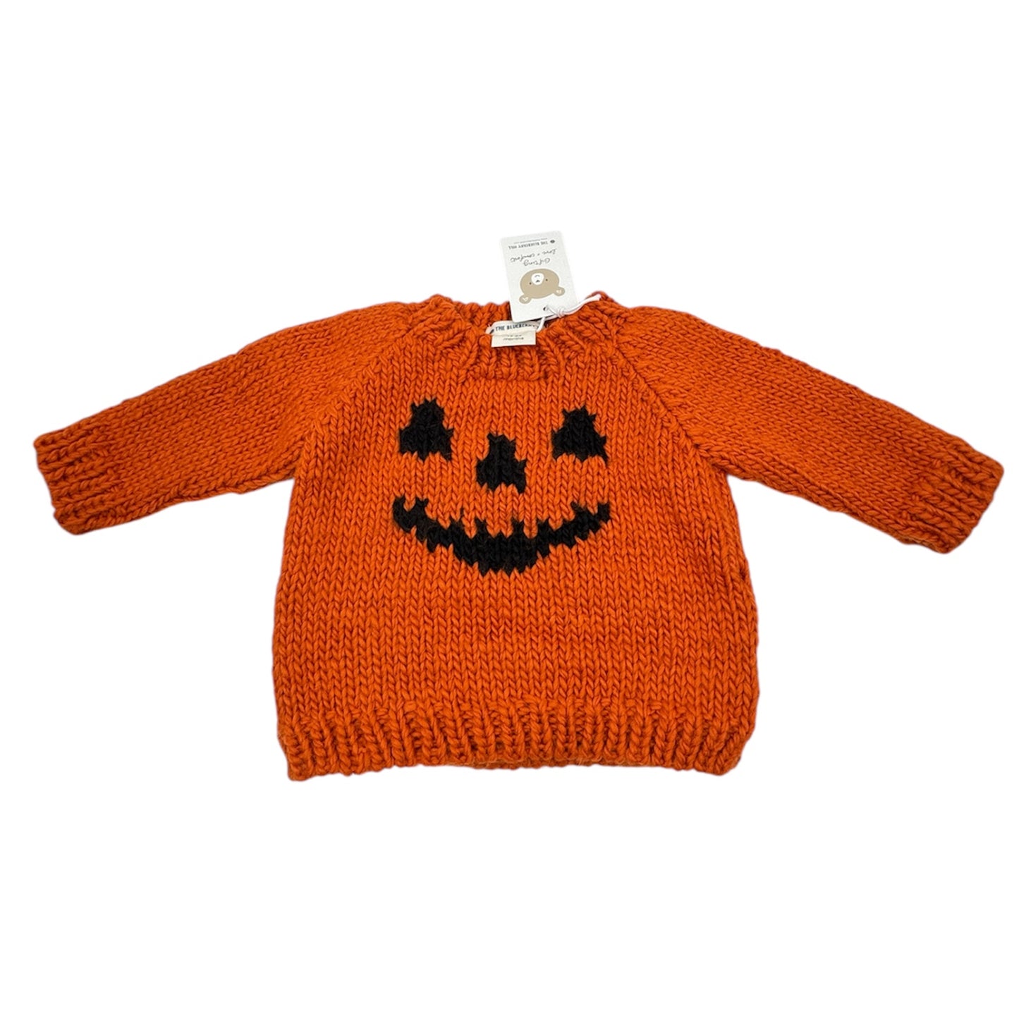 The Blueberry Hill Jack-o’-Lantern Sweater – Orange, Size 12–24 Months