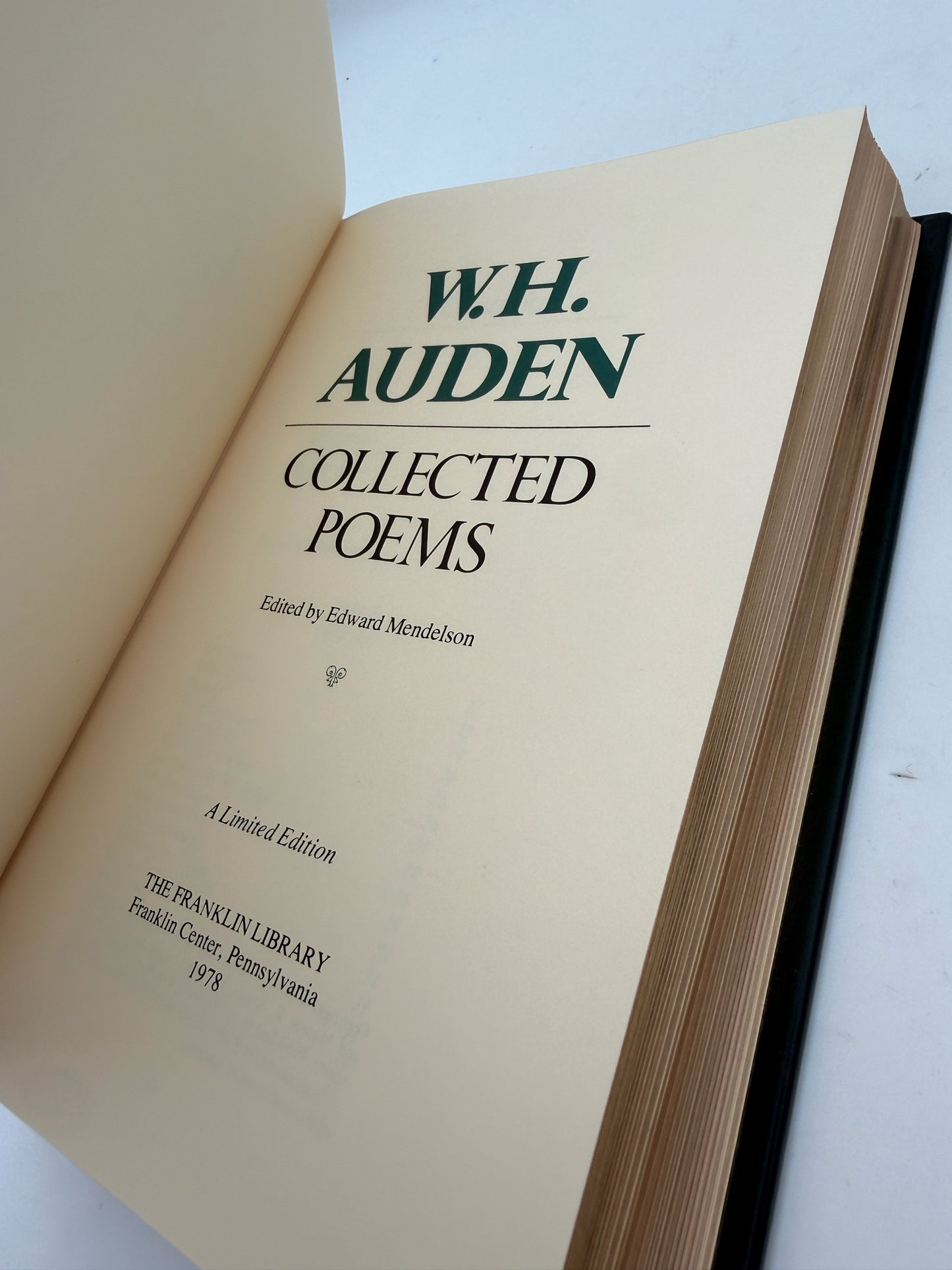 W.H. Auden "Collected Poems" Hardcover Book- Franklin Library