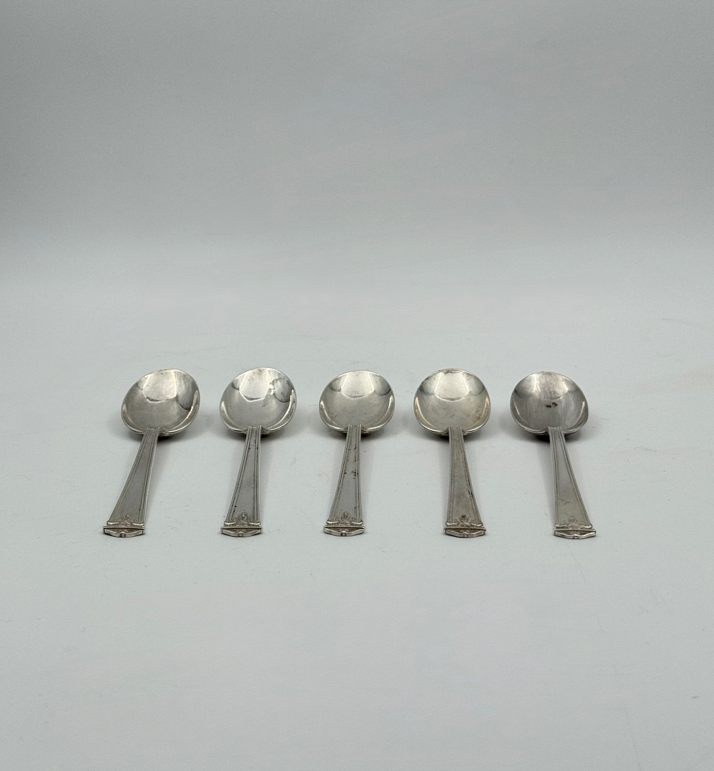 Set of 5 Sterling Silver Teaspoons – “Trianon” by Simpson, Hall & Miller