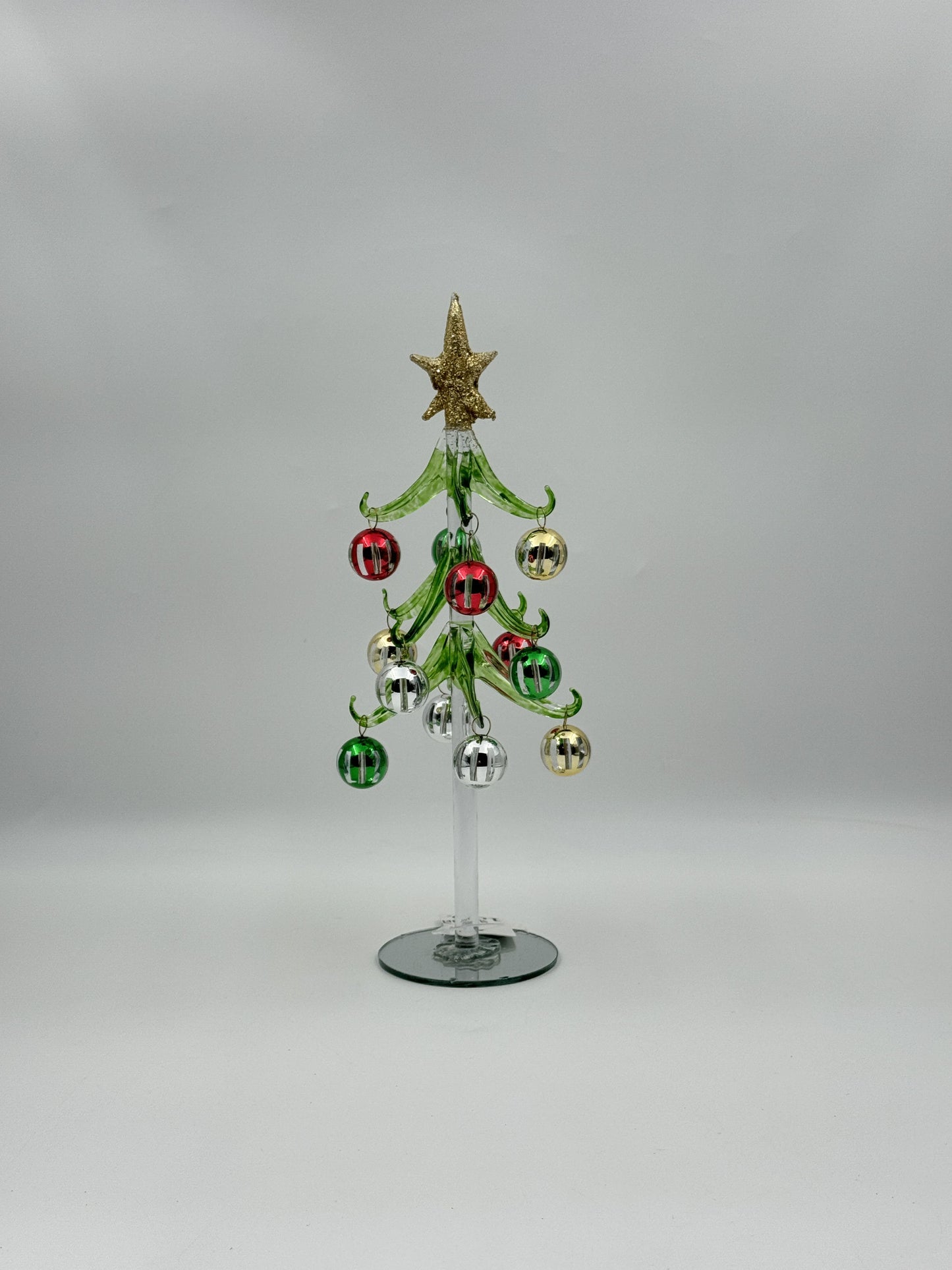 Large 10" Glass Christmas Tree – Multicolor Dangle Ornaments