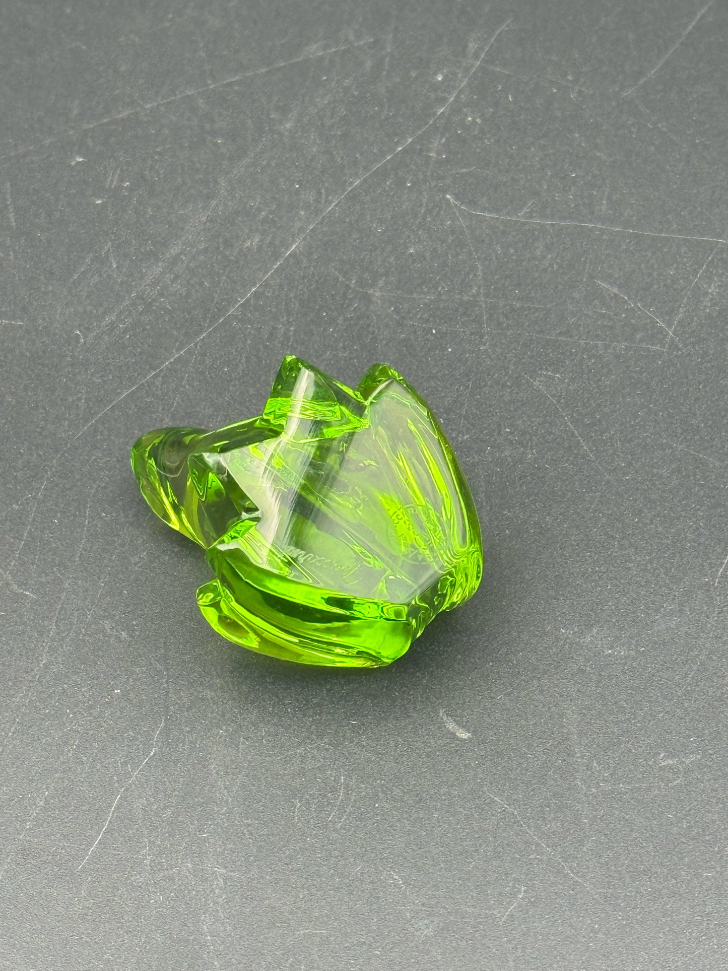 Baccarat Crystal Small Green Frog Figurine
