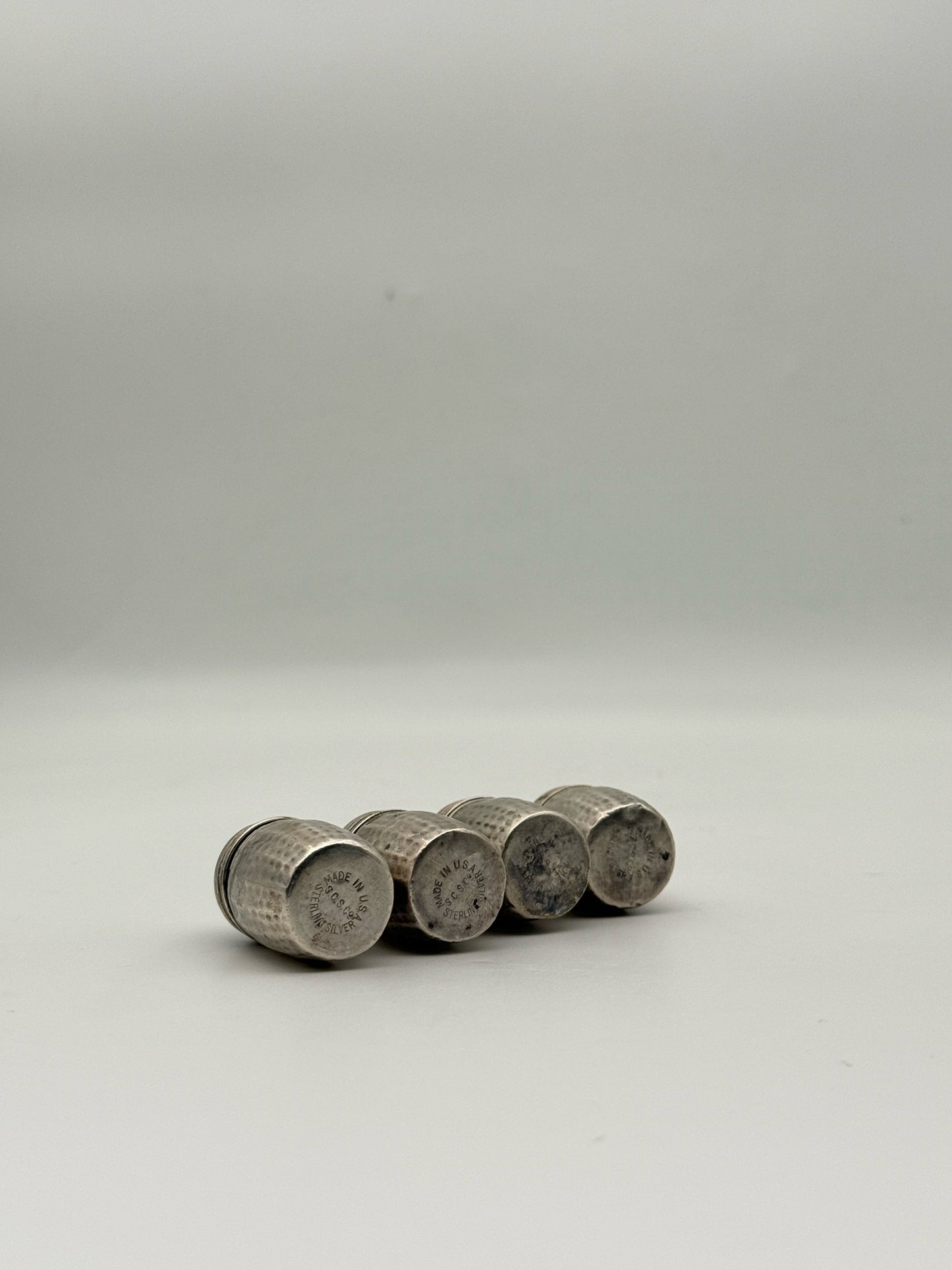2 Sets Of Sterling Silver Salt And Pepper Shakers