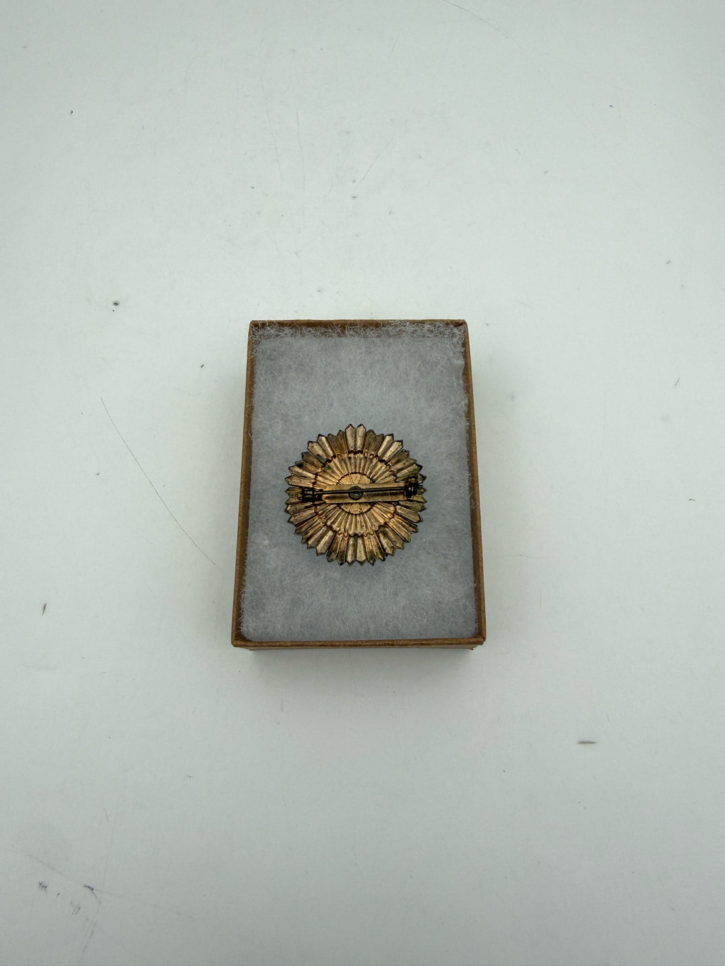 Vintage Brooch With Blue Rhinestones