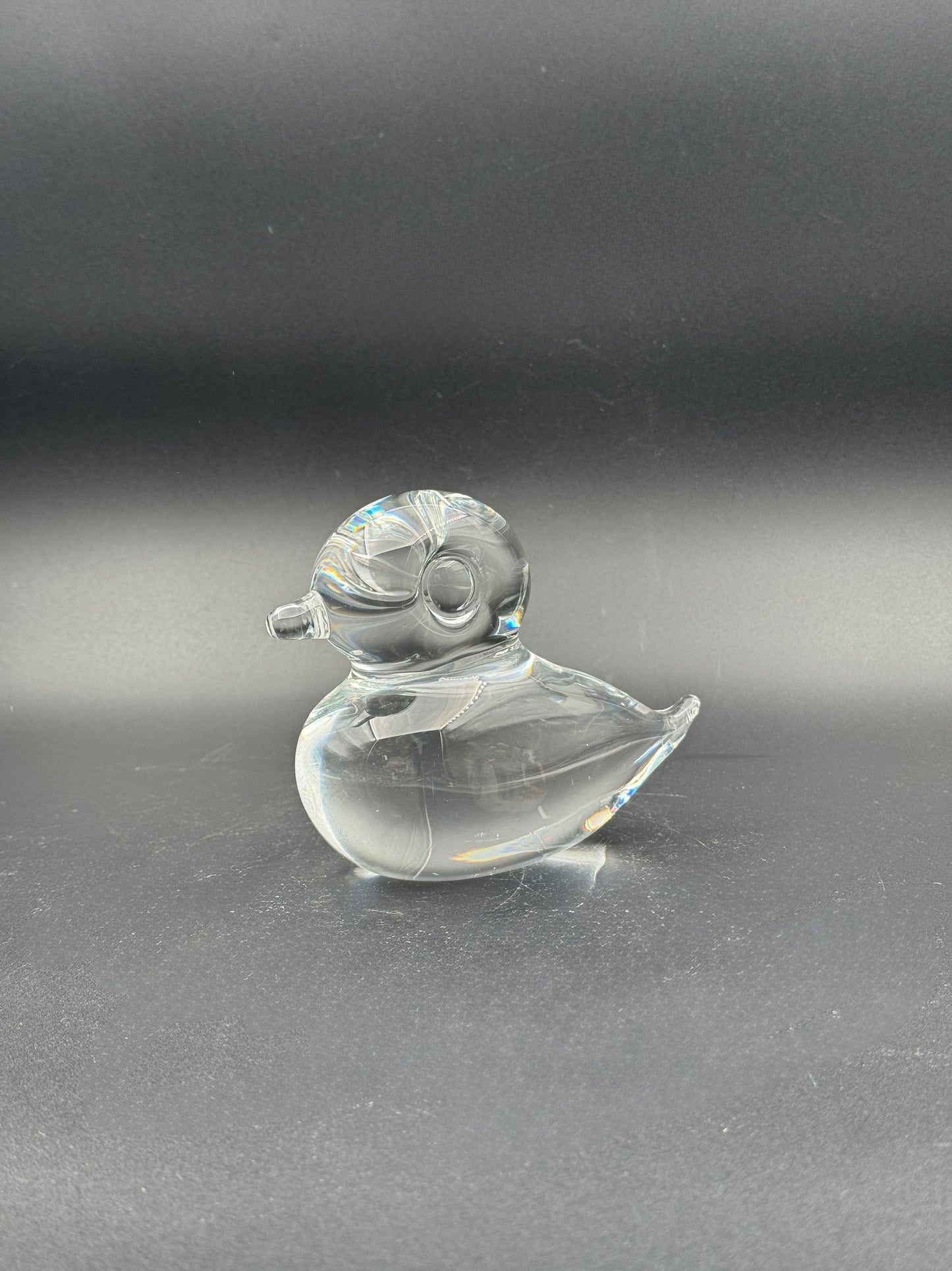 Swedish Crystal Duckling Figurine– Signed