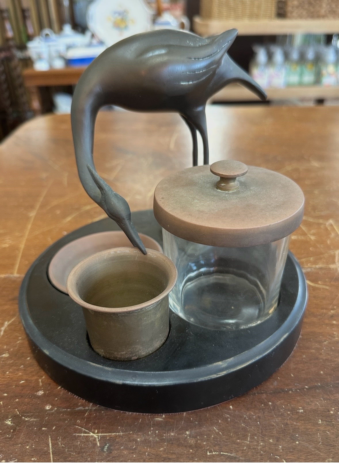Decorative Vanity or Desk Tray w/Crane