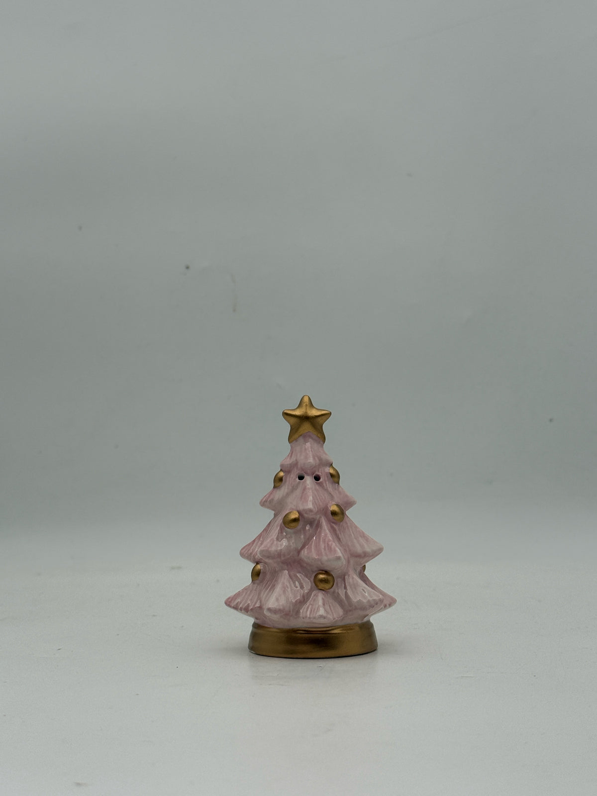 Pink And Green Christmas Tree Salt And Pepper Shakers
