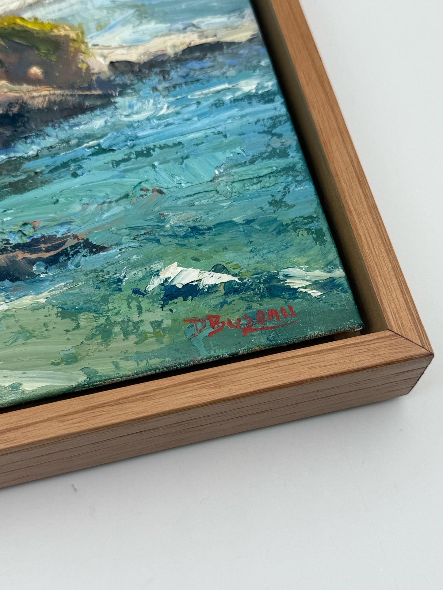 Framed Oil On Board "PV Coast" Seascape By D. Busony
